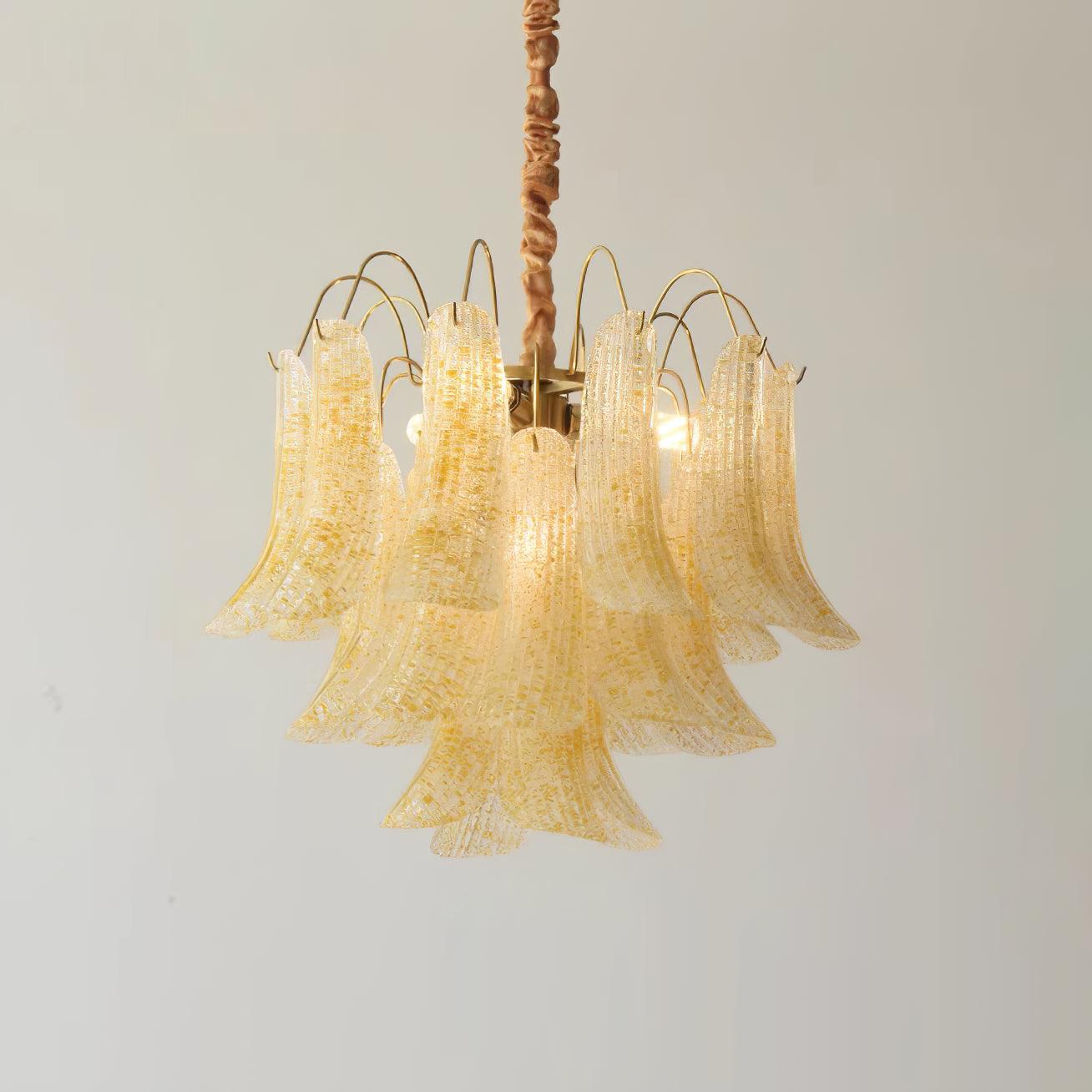 Chandelier Glass Petals Metal Frame Colorful Artistic Ambience - Letslighting