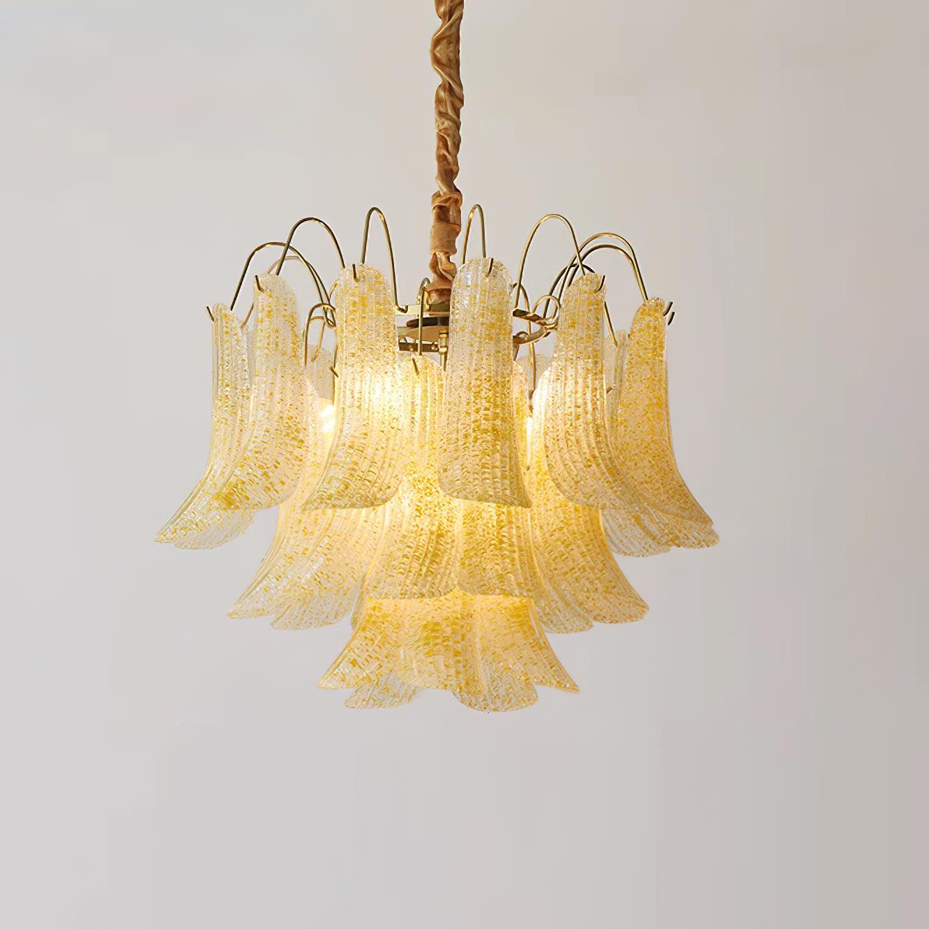 Chandelier Glass Petals Metal Frame Colorful Artistic Ambience - Letslighting