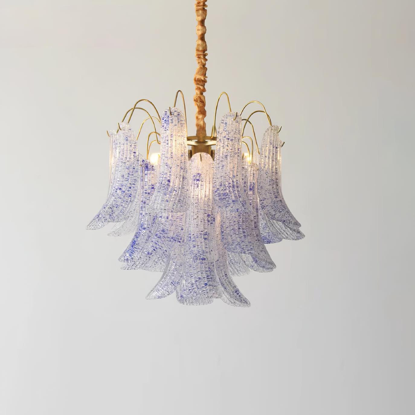 Chandelier Glass Petals Metal Frame Colorful Artistic Ambience - Letslighting