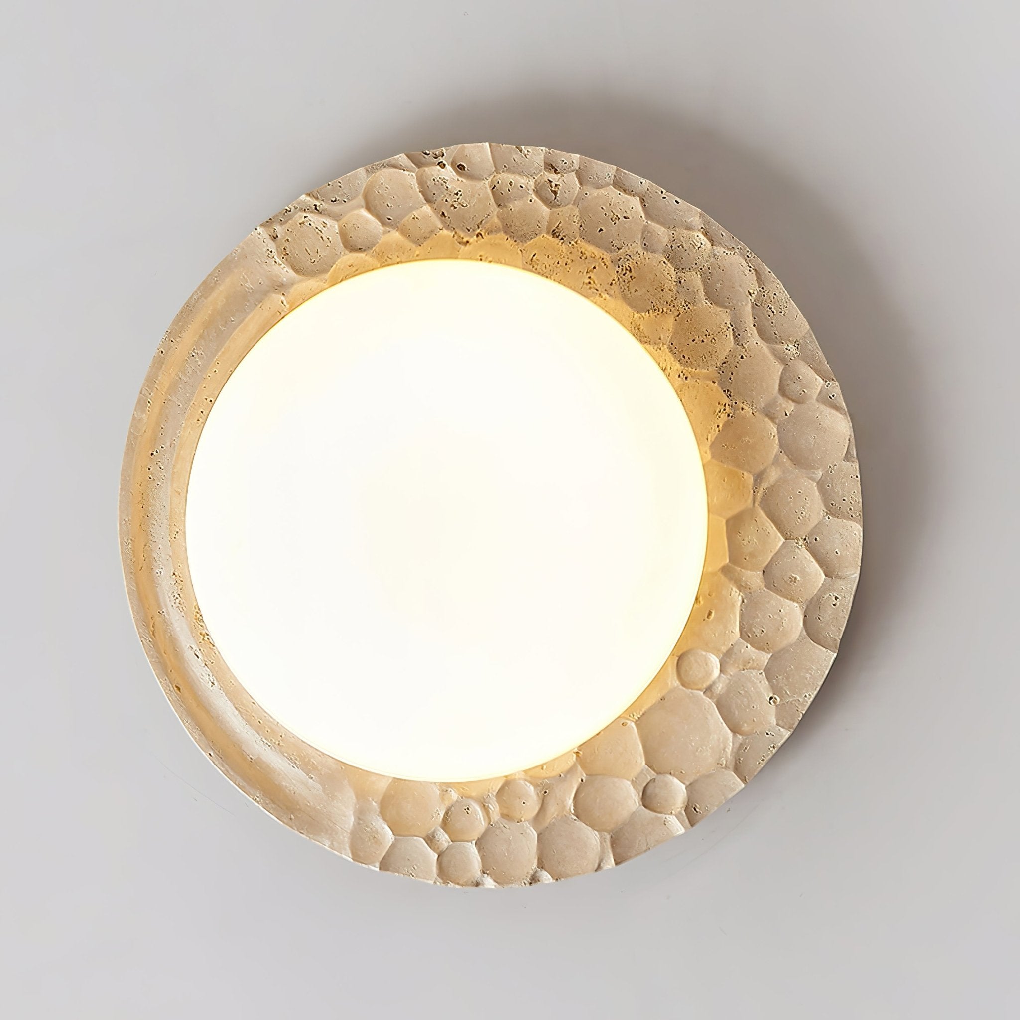 Ivsoris Textured Travertine Ceiling Light - Neutralighting
