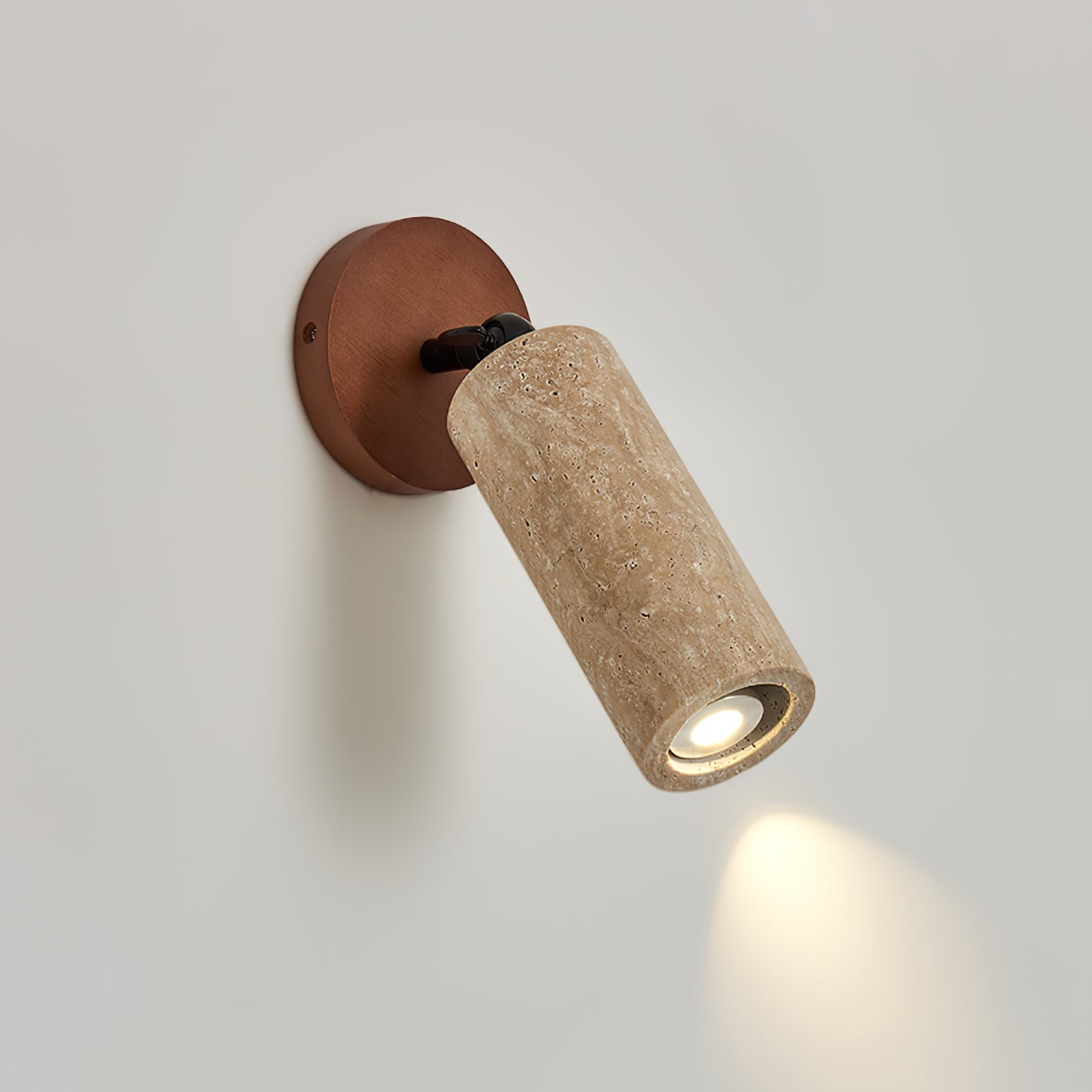 Zarinila Cylindrical-Tube Travertine Wall Light SEO Title - Neutralighting