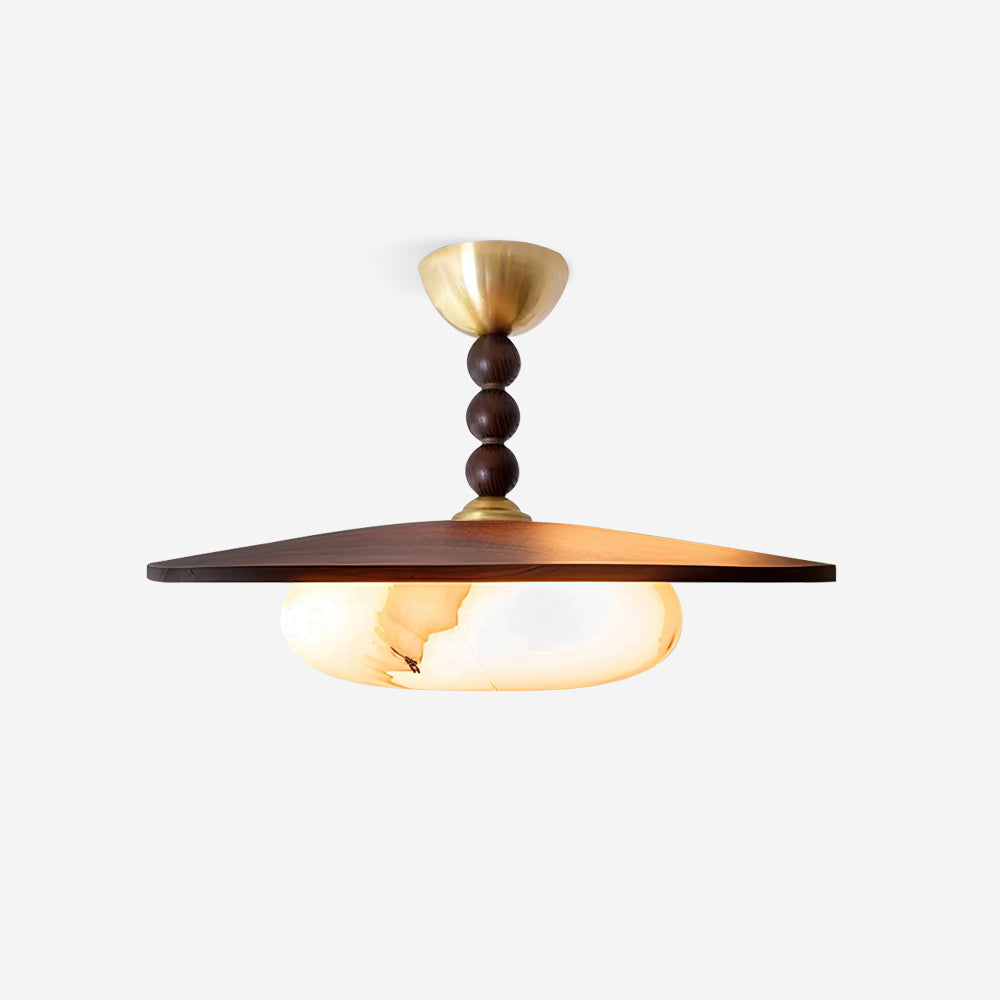 Muto Lampada da Soffitto Colore Noce e Bianco Imitazione Alabastro