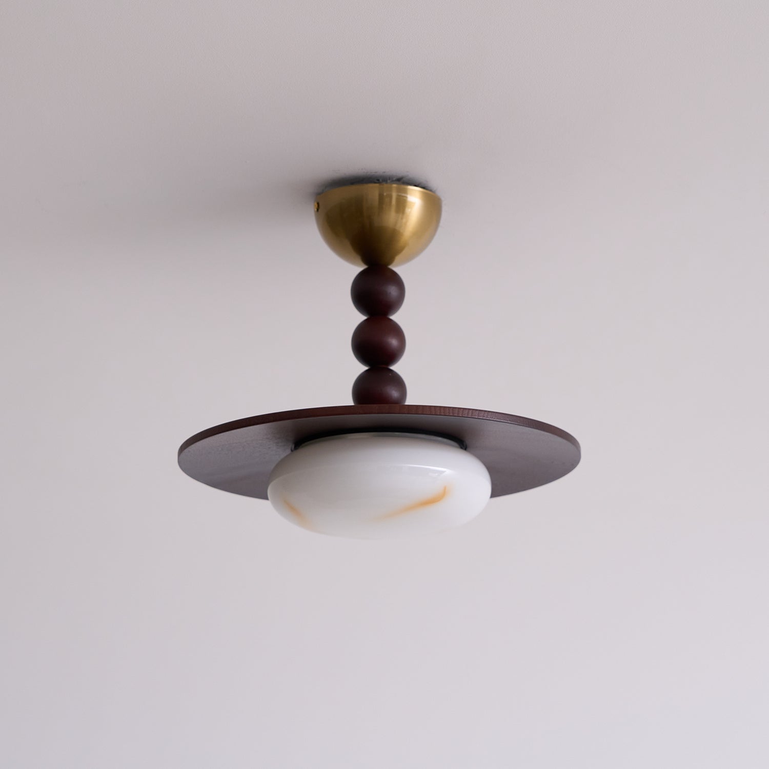 Muto Lampada da Soffitto Colore Noce e Bianco Imitazione Alabastro