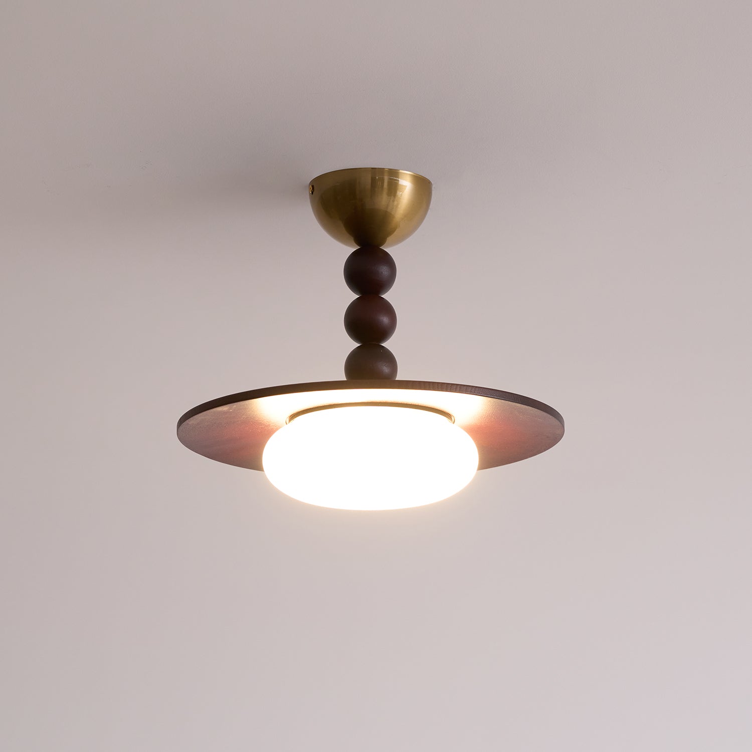 Muto Lampada da Soffitto Colore Noce e Bianco Imitazione Alabastro