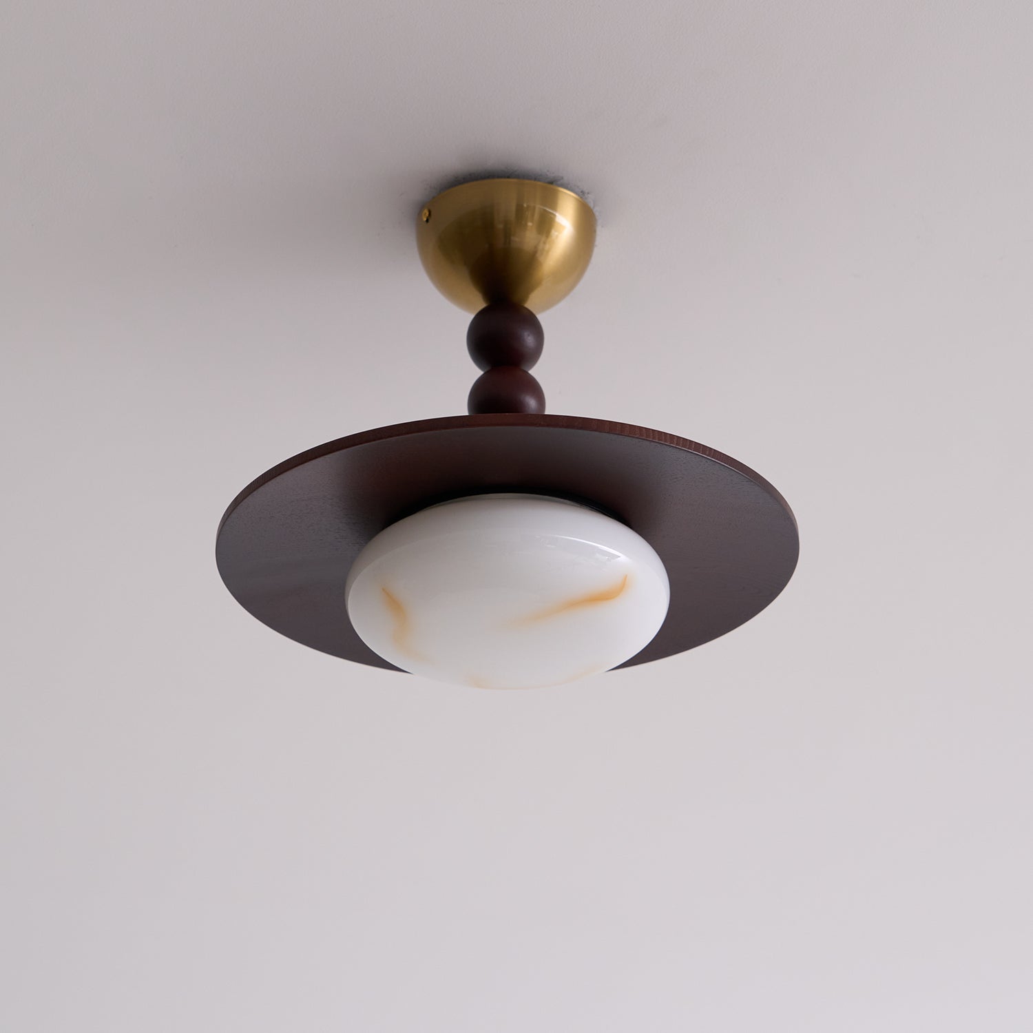 Muto Lampada da Soffitto Colore Noce e Bianco Imitazione Alabastro