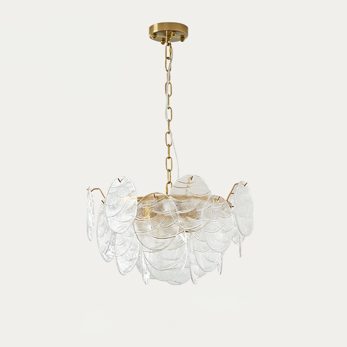 Chandelier Glass Discs Metal Frame Gold Finish Victorian - Letslighting
