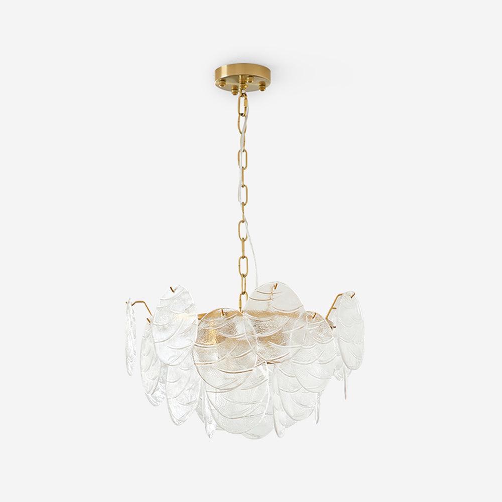 Chandelier Glass Discs Metal Frame Gold Finish Victorian - Letslighting