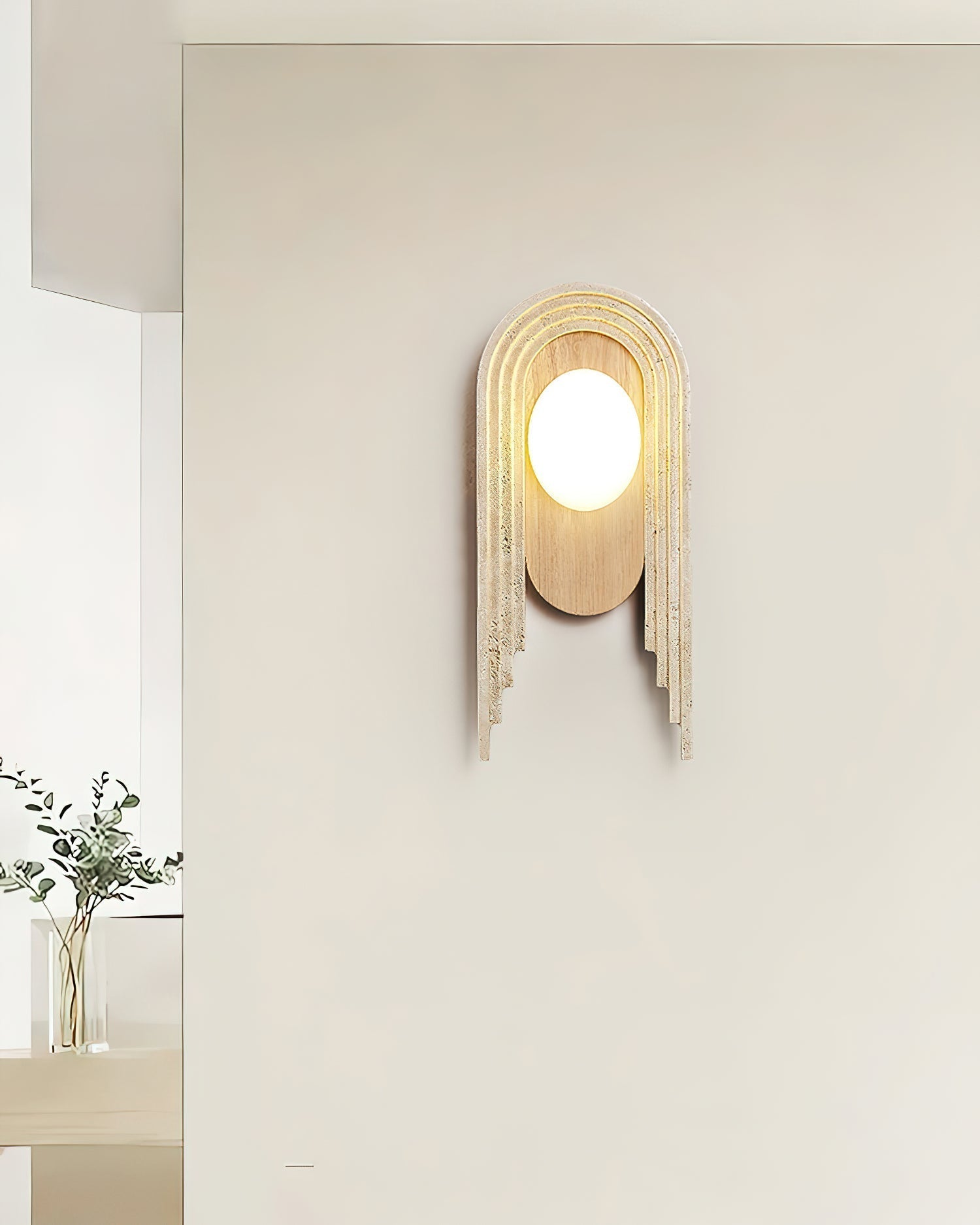 Uloryra Arch-Frame Travertine Wall Light - Neutralighting