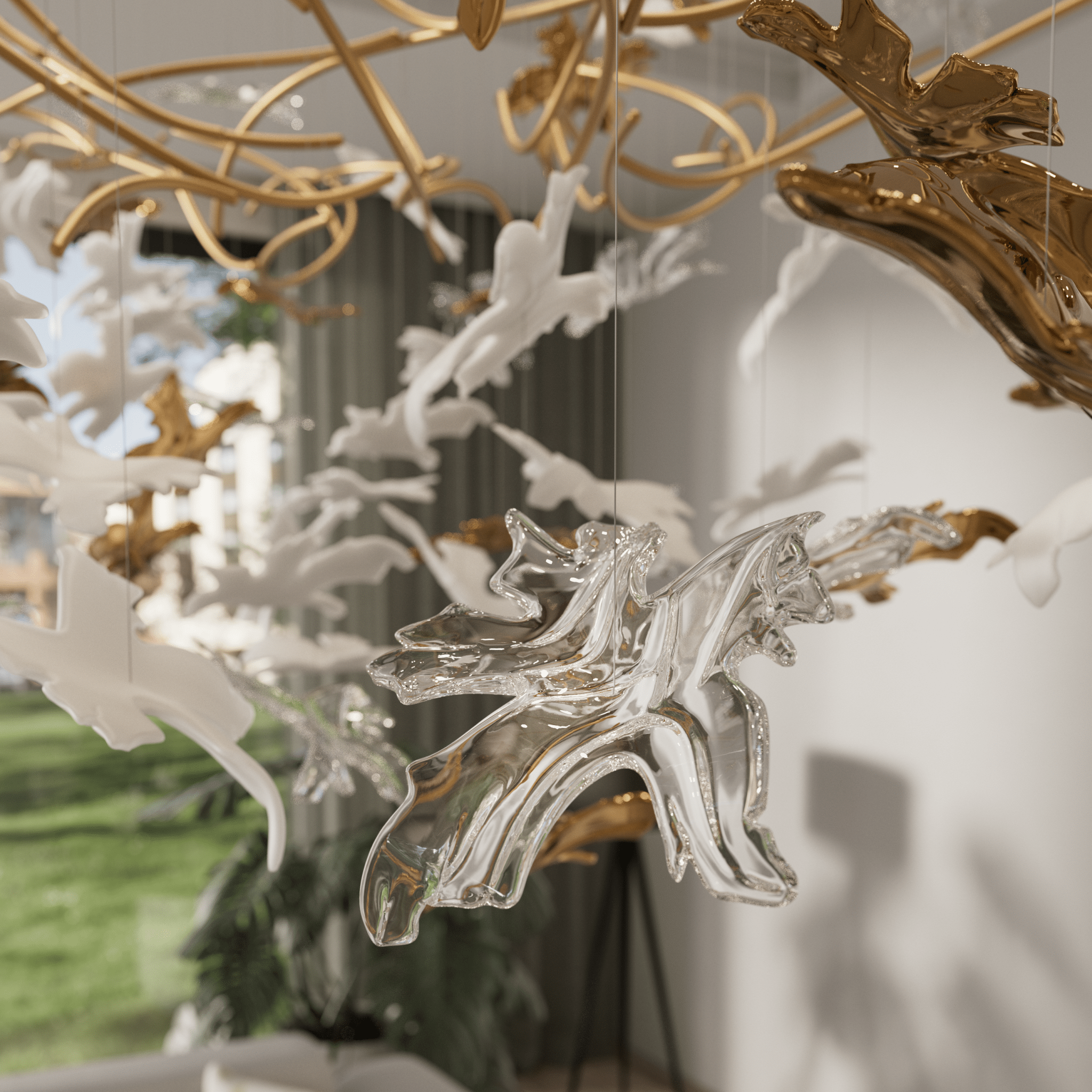 Arinan Floral Glass Chandelier - Blowlighting