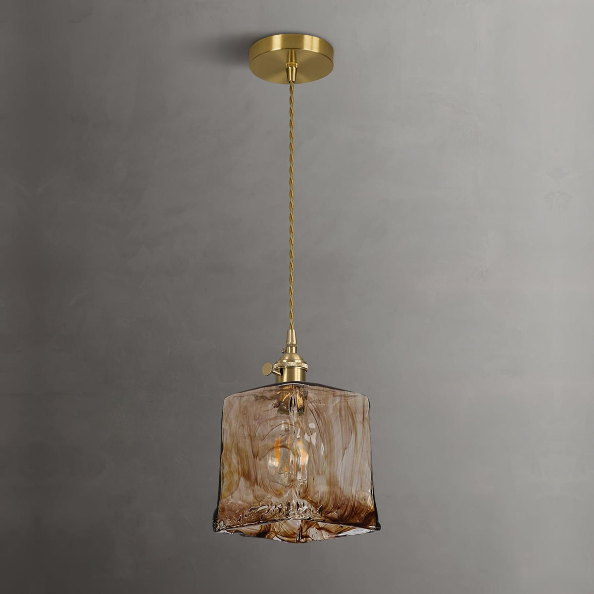 Vintage Brown Glass Pendant Light - Blowlighting