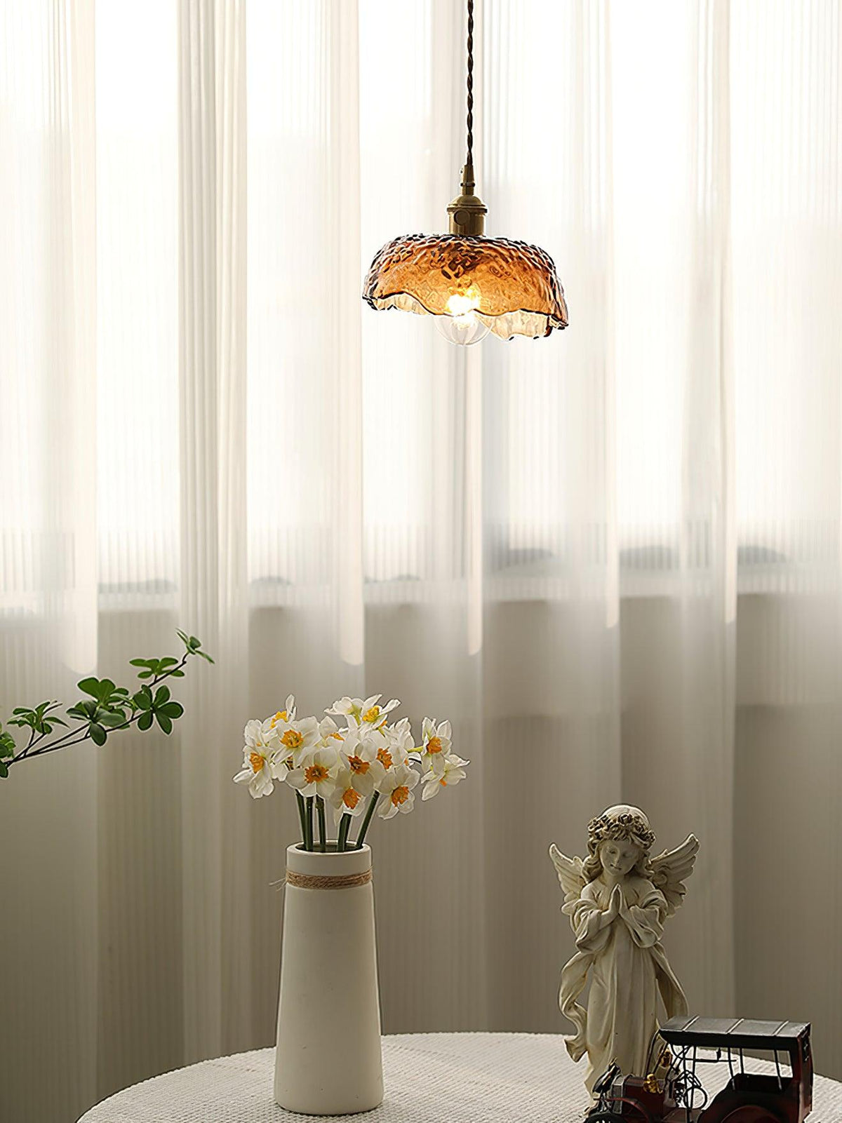 Vintage Brown Glass Pendant Light - Blowlighting