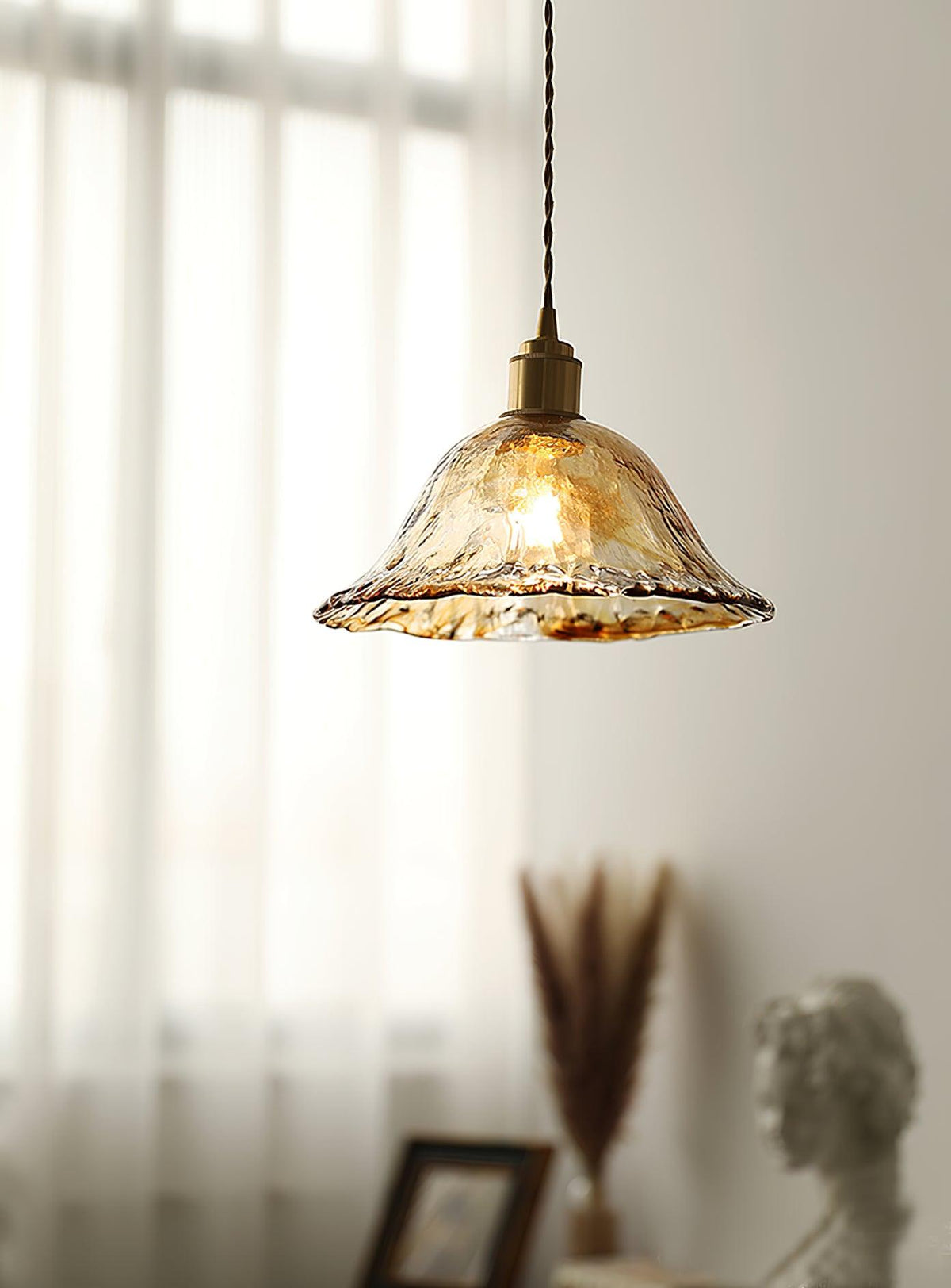 Vintage Brown Glass Pendant Light - Blowlighting