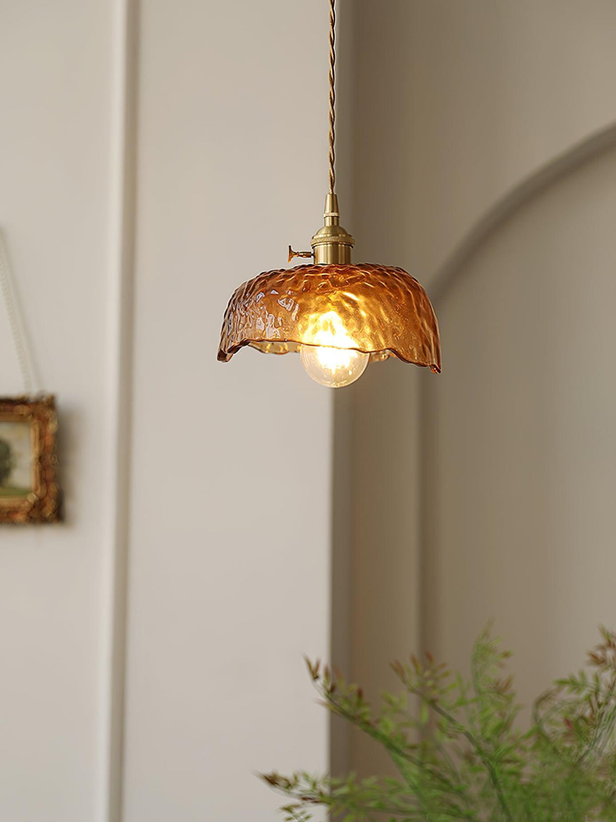 Vintage Brown Glass Pendant Light - Blowlighting