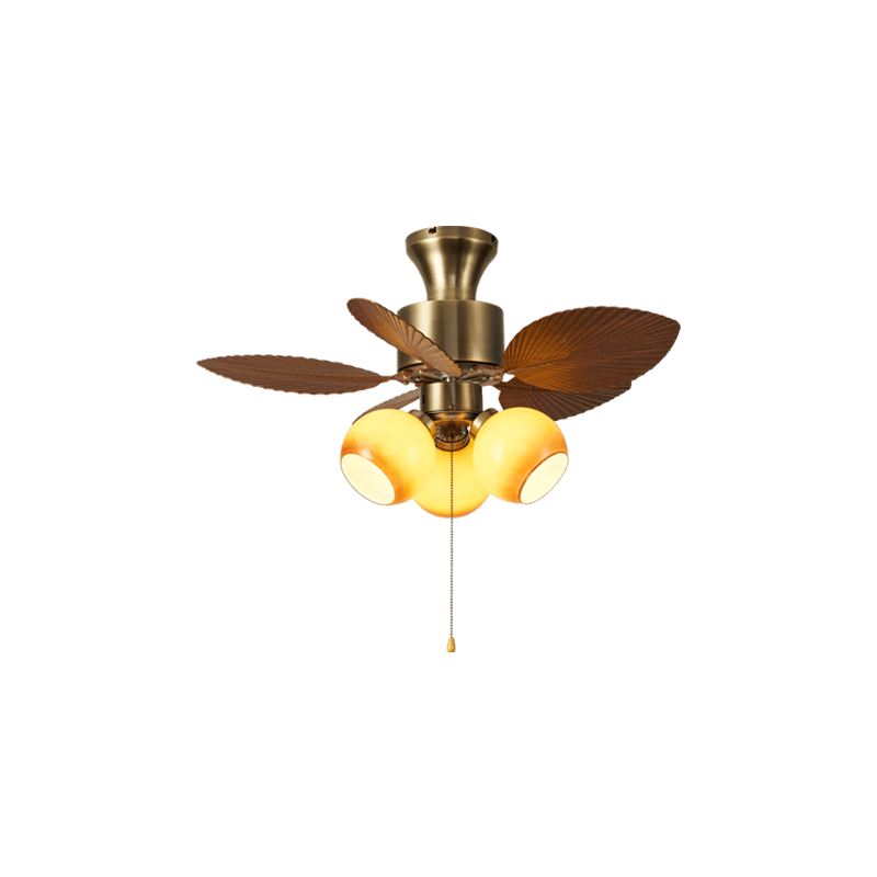 Gulliver Ventilatore da Soffitto Vintage con Pale a Foglia e Luce