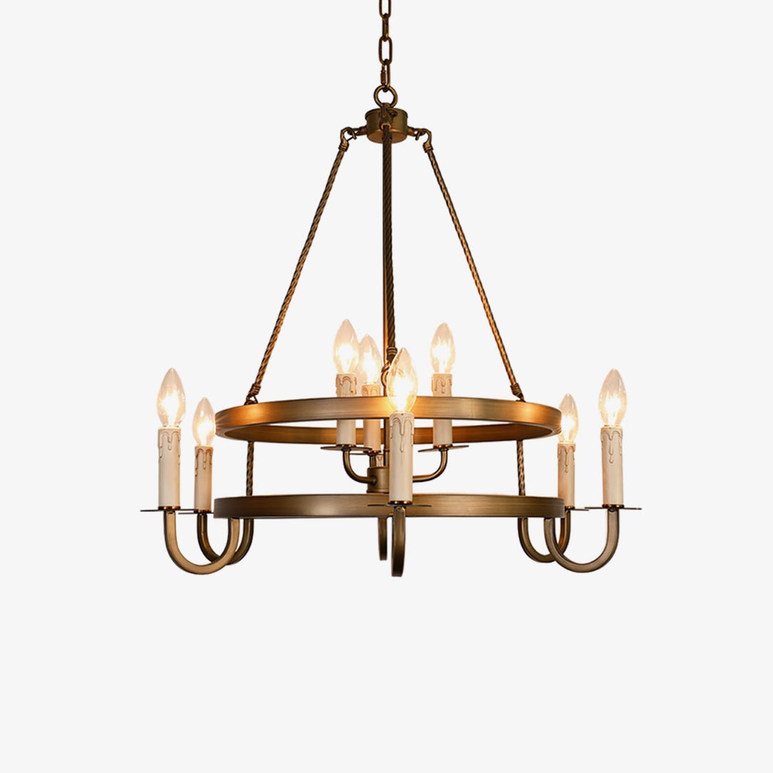 Vintara Brass Candle Chandelier - Blowlighting