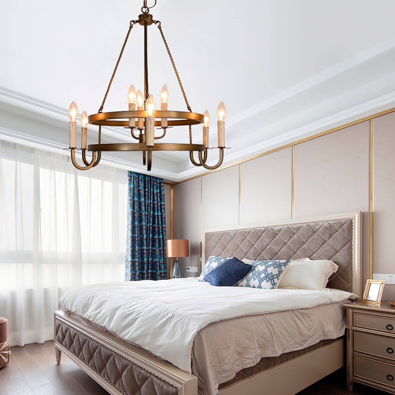 Vintara Brass Candle Chandelier - Blowlighting