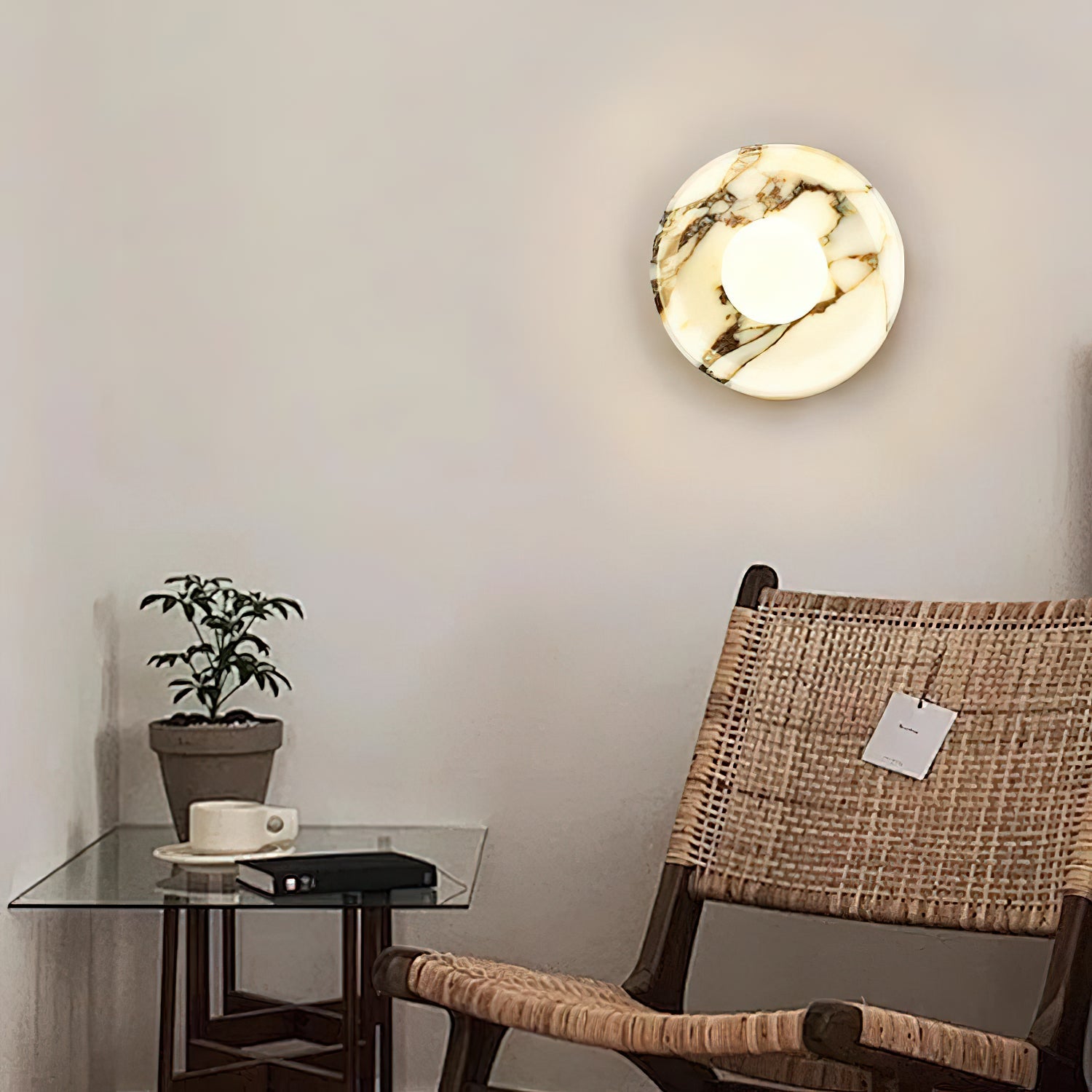 Cacariel Modern Minimalist Marble Glass Wall Lamp - Lamp Copper