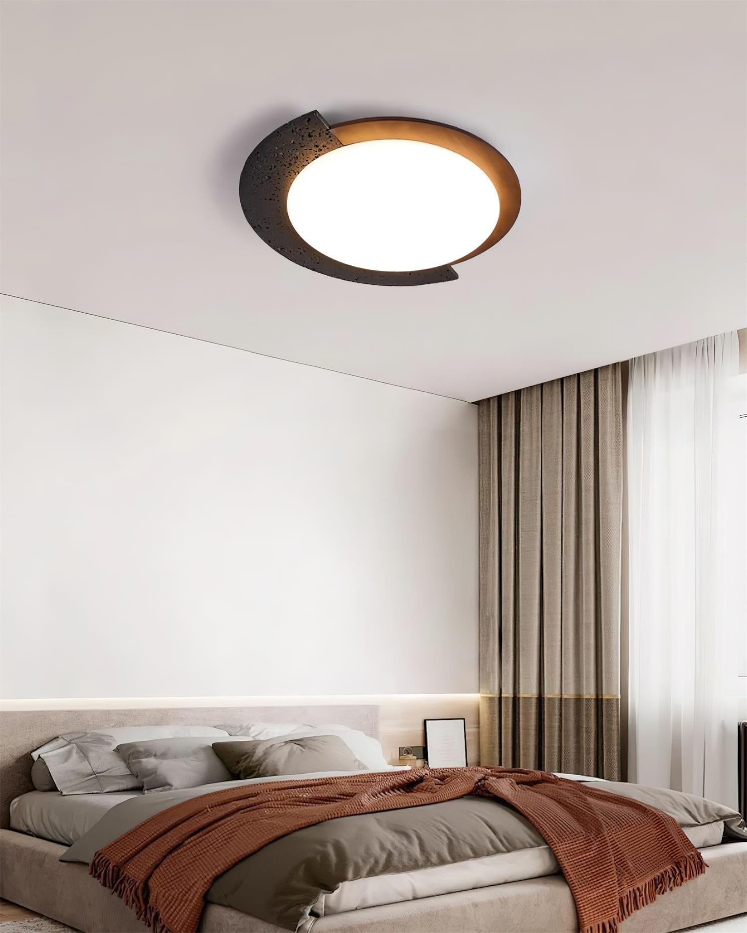 Ritta Travertine Oval LED Ceiling Light - Letslighting