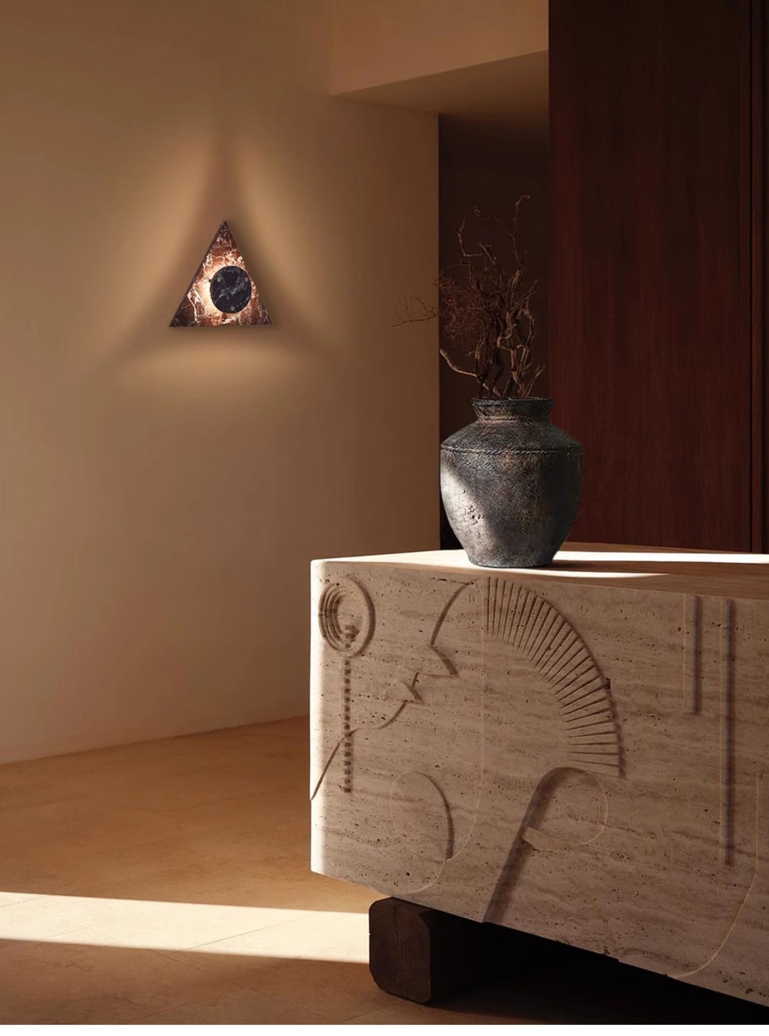 Pyramid Rustic Marble Wall Light - Blowlighting