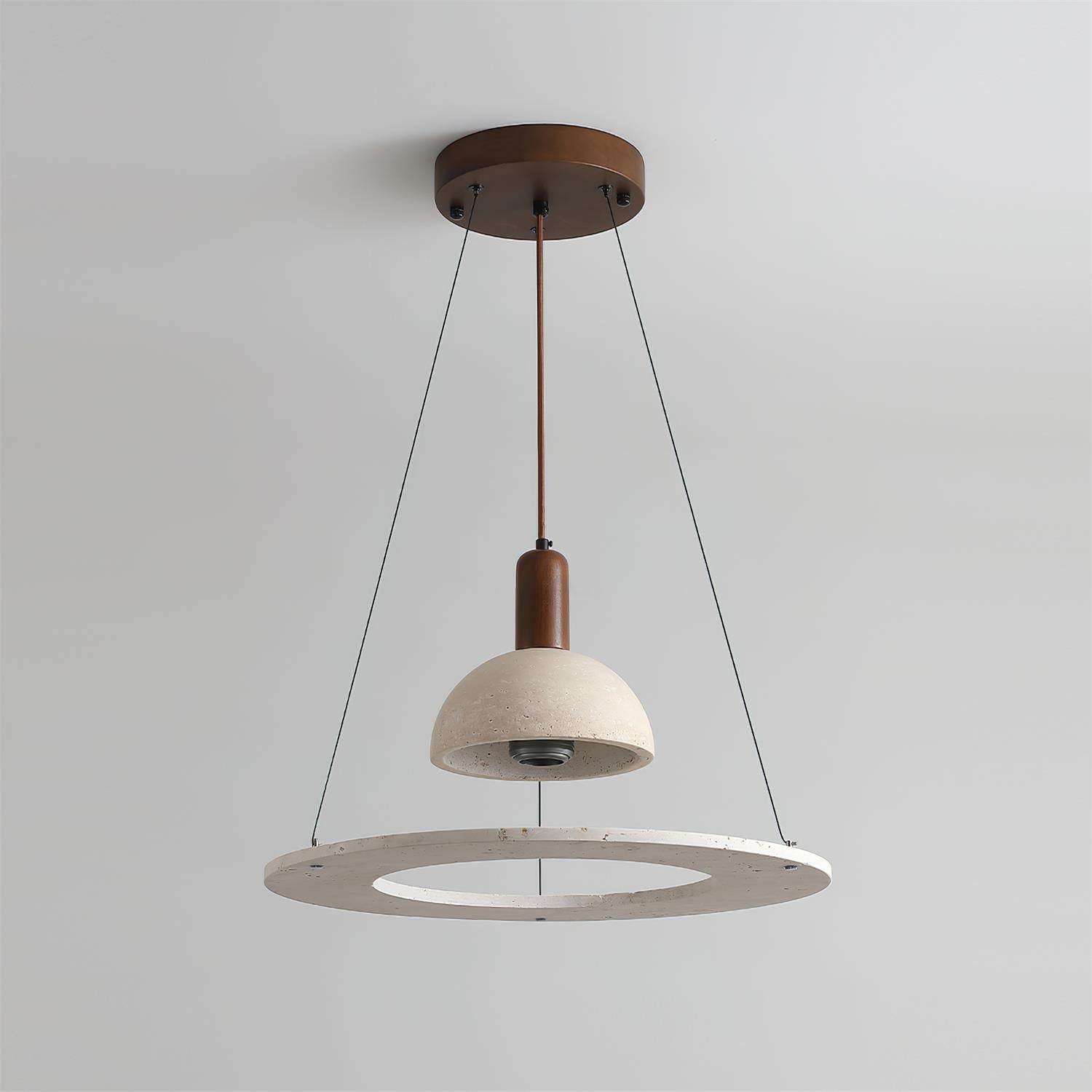 Ritta Travertine Dome & Ring Pendant Lamp - Letslighting