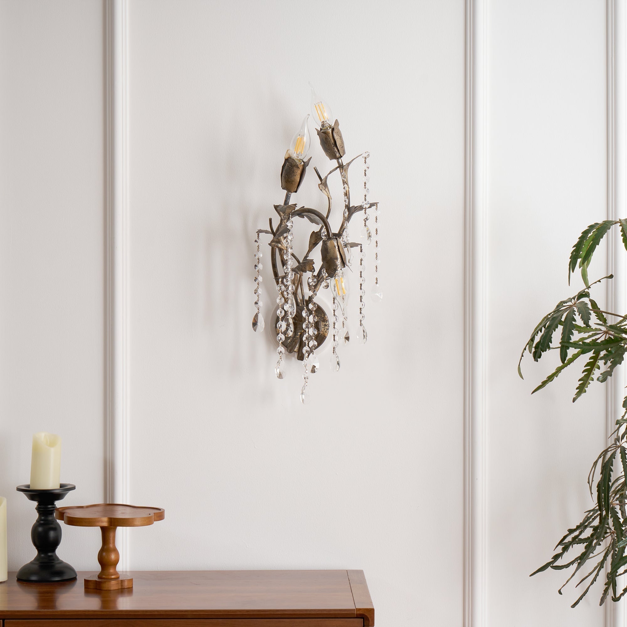 Otalara Individual Creativity Metal Crystal Wall Lamp - Lamp Copper