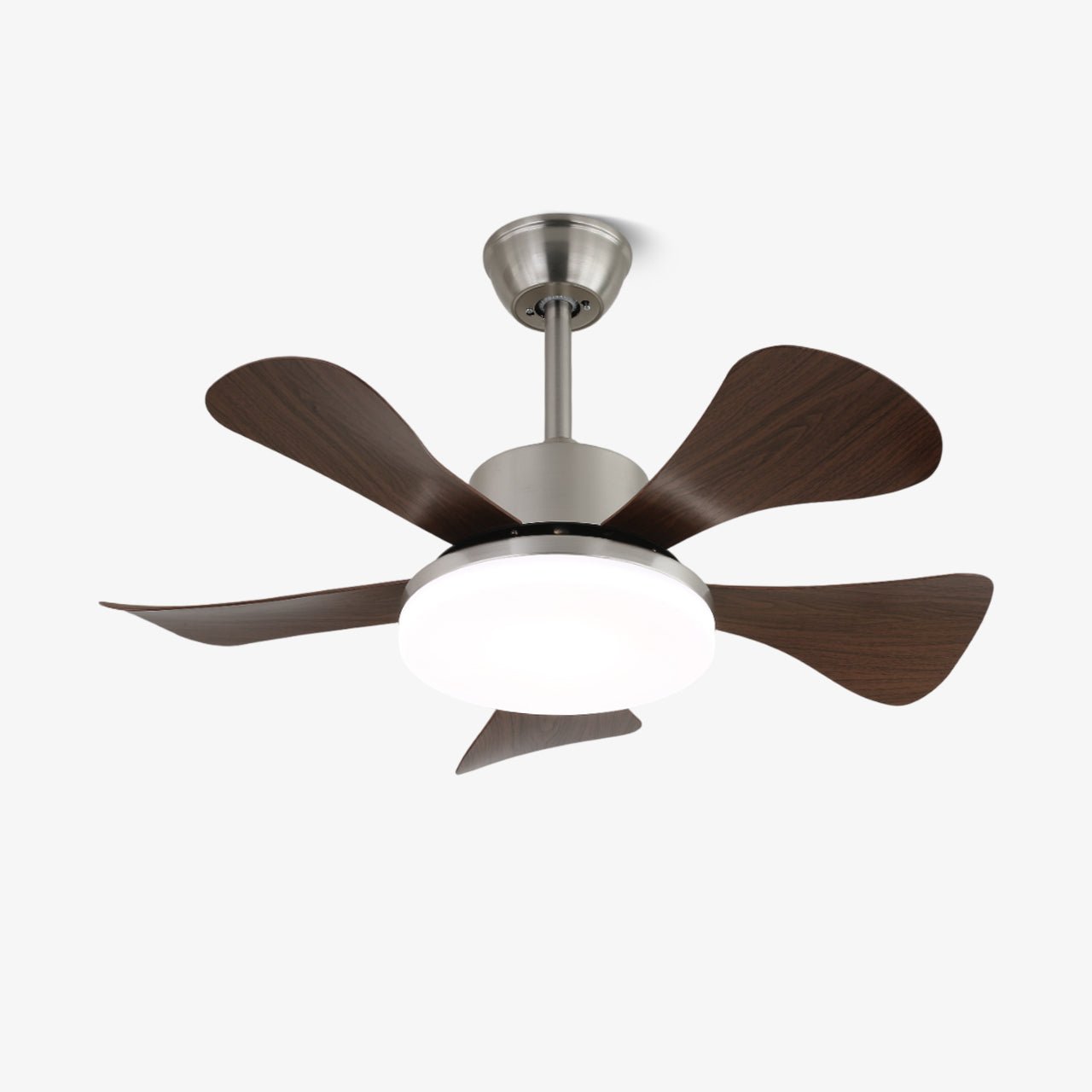 Ventilatore da soffitto moderno in legno con pale in noce