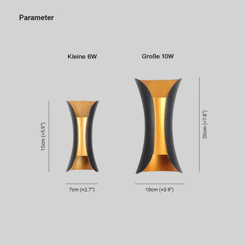 Ray Minimalismo LED Applique da Esterno Curva Montate Corridoio