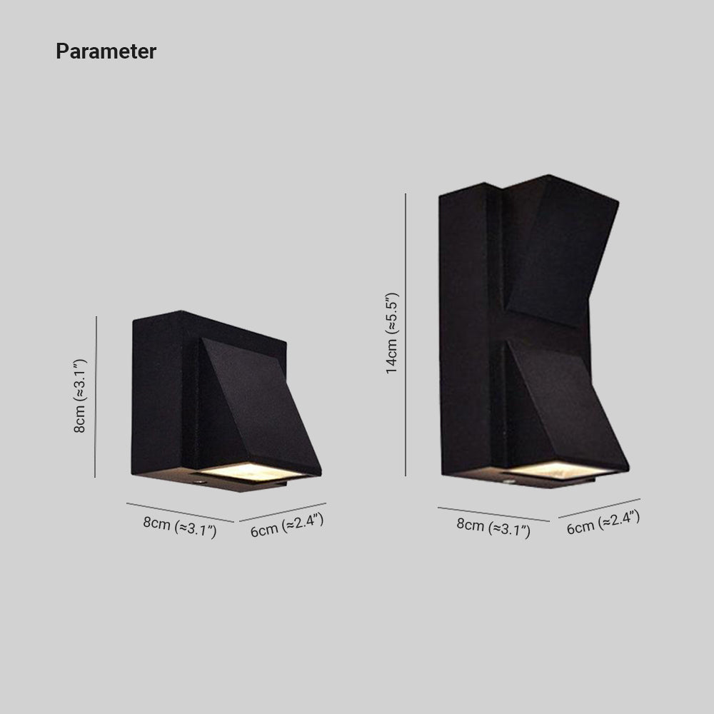 Ray Moderna Minimalismo LED Applique da Esterni Metallo Nera Piccolo Corridoio/Giardino