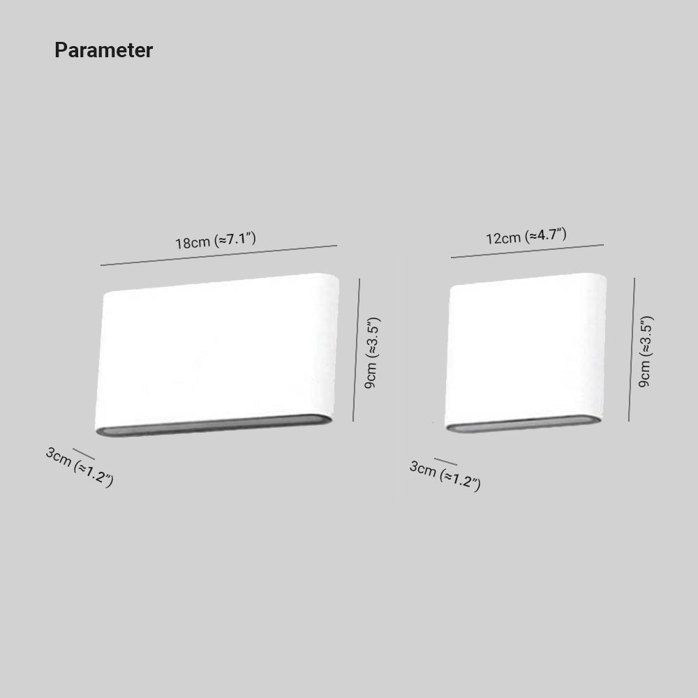 Ray Moderno Design LED Applique da Esterni Metallo Rettangolare