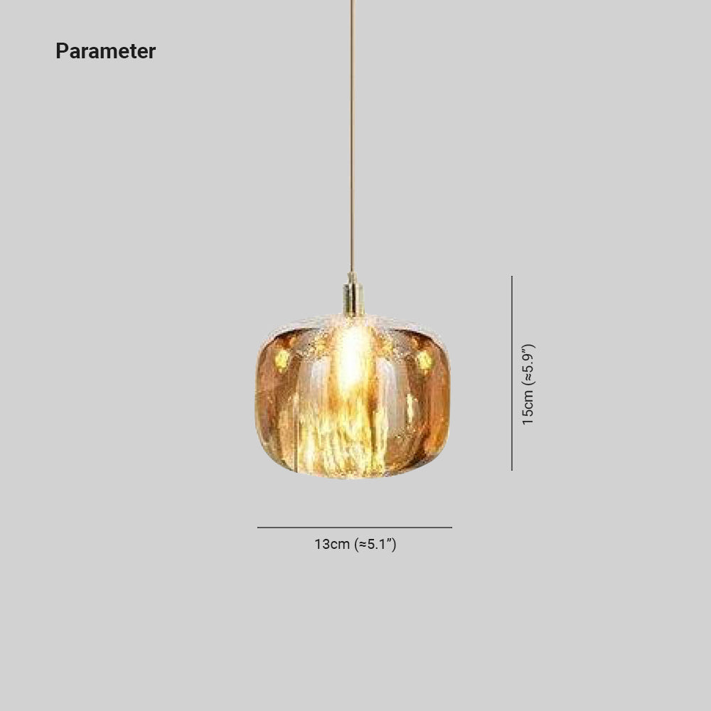 Valentina LED Lampada a Sospensione Vetro Ambra/Chiaro/Grigio Bolla Moderna