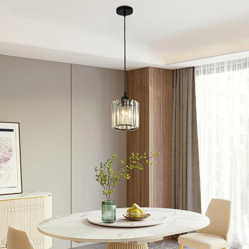 Arisha Moderna LED Lampada a Sospensione Vetro Cilindro Nero/Oro Grappolo Soggiorno/Camera da LettoSoggiorno/Camera da Letto