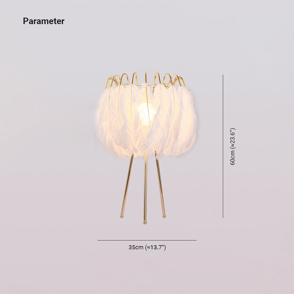 O'Moore Moderno LED Lampada da Terra Piuma Bianco Tripot Soggiorno