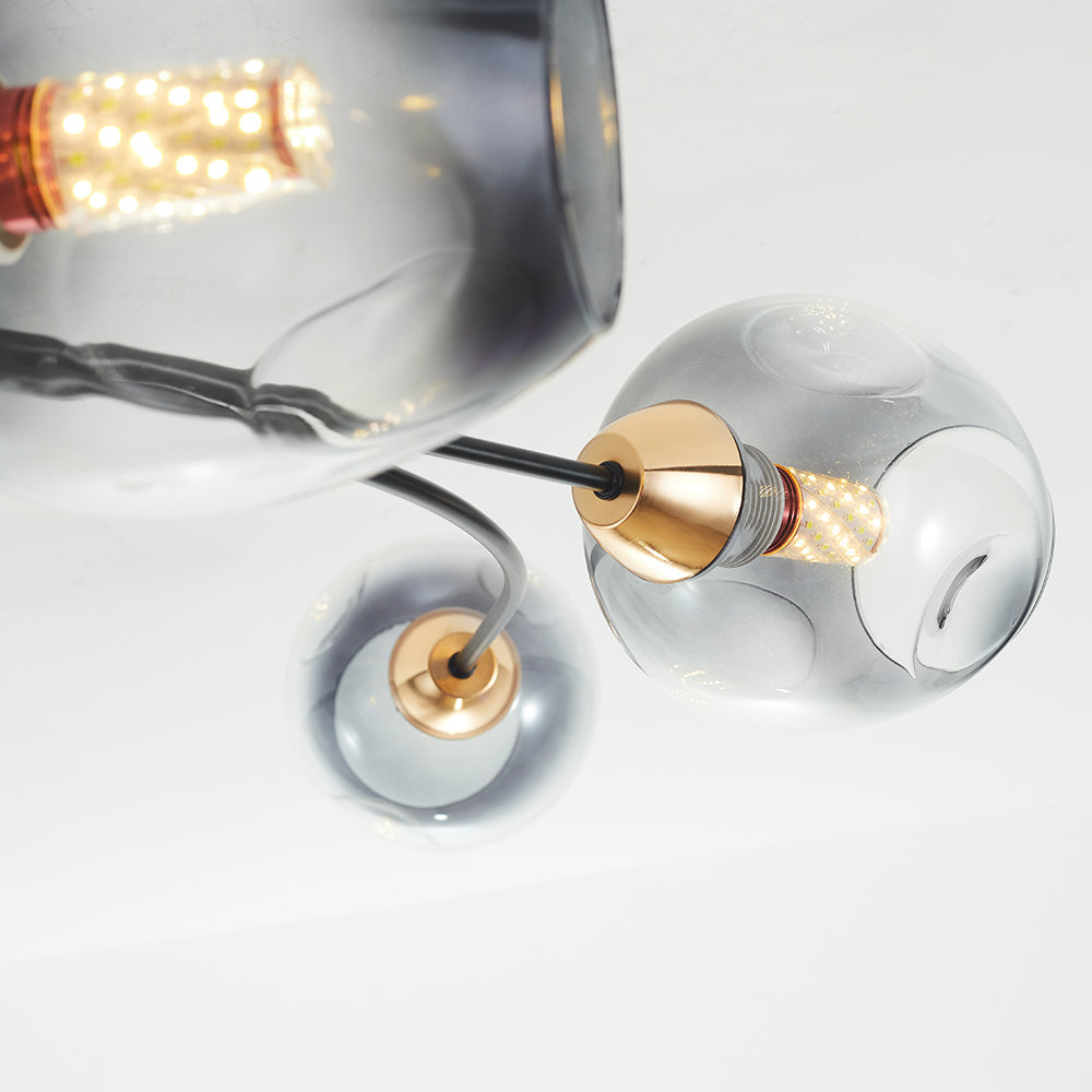 Valentina Moderno LED Spirale Plafoniere Metallo Vetro Nero/Oro Sala da Pranzo/Soggiorno/Camera da Letto