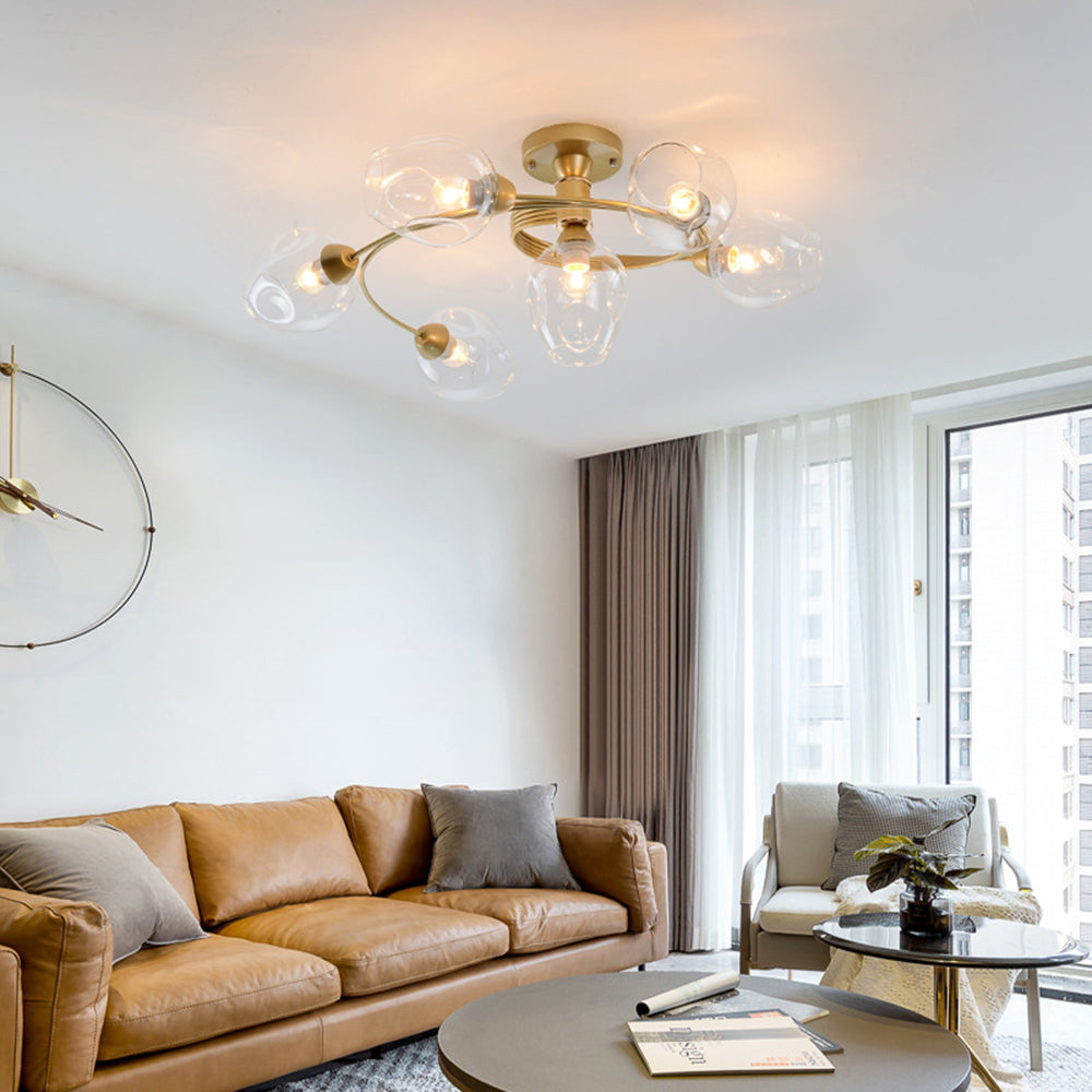 Valentina Moderno LED Spirale Plafoniere Metallo Vetro Nero/Oro Sala da Pranzo/Soggiorno/Camera da Letto