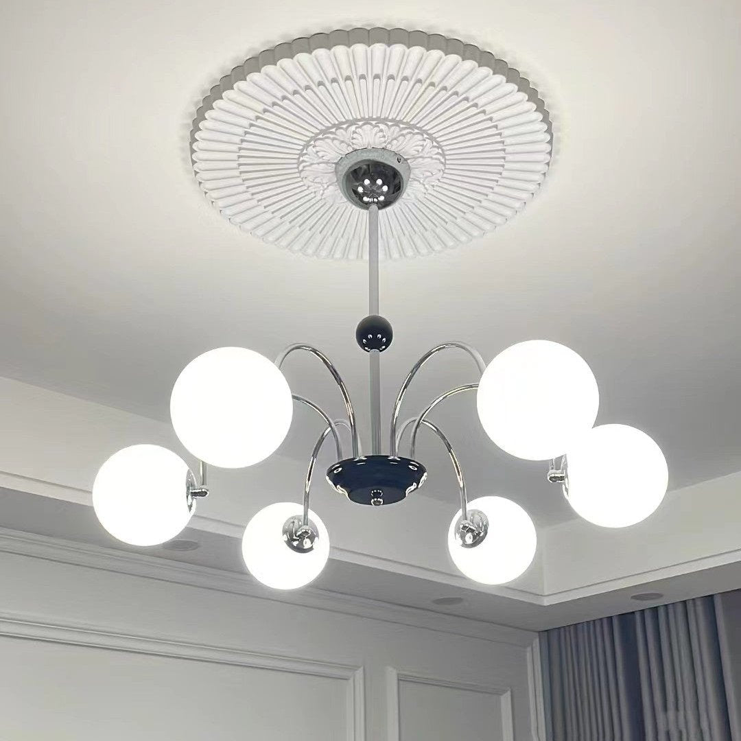 Khloe Moderno LED Lampada a Sospensione Metallo Vetro Bianco Sfera Soggiorno/Camera da Letto
