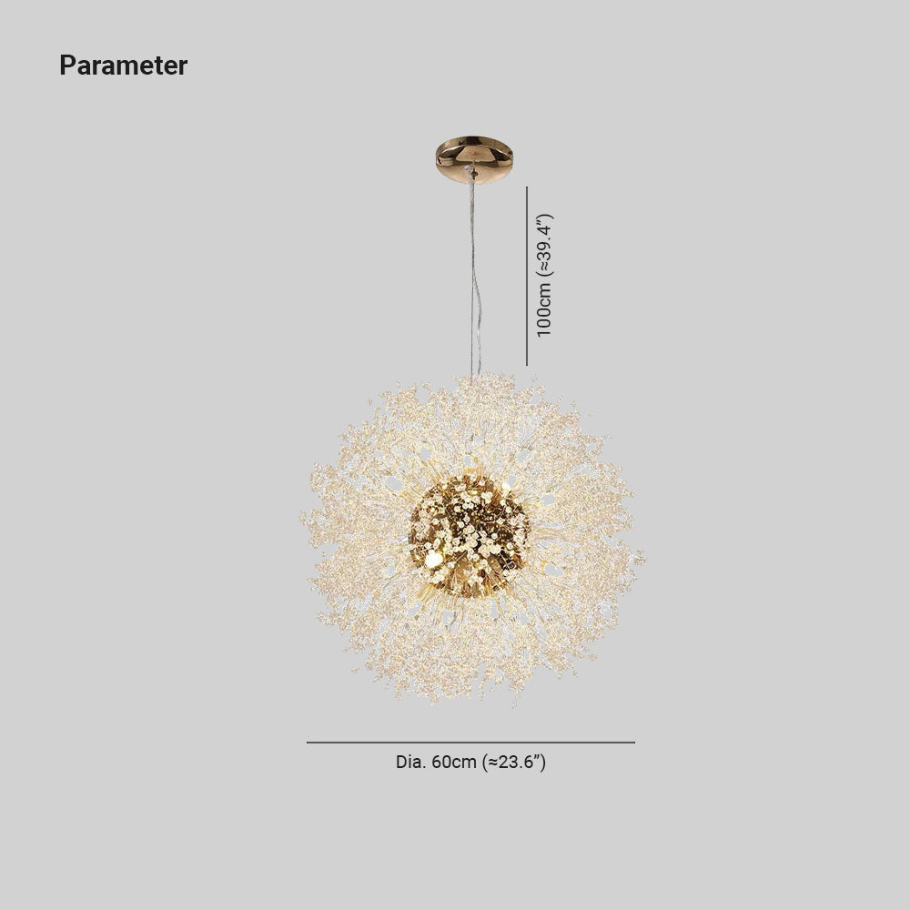 Arisha Lampada a Sospensione Metallo/Acrilico Oro/Cromo Dandelion Elegante