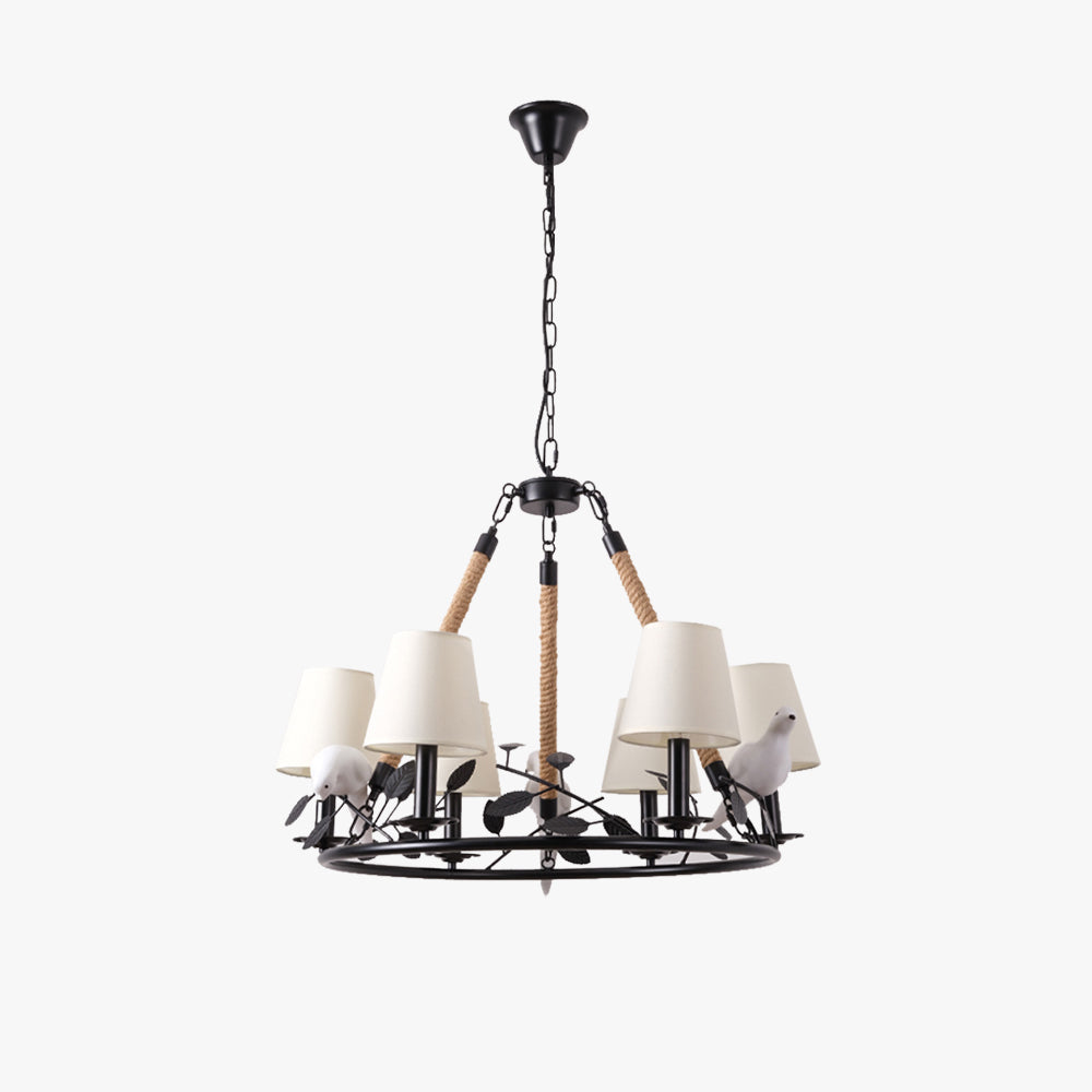 Epoch Vintage Metallo/Corda LED Lux Lampadario Nero Camera da Letto/Soggiorno