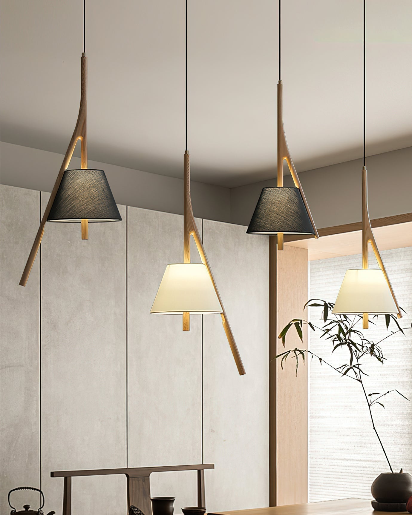 Zovenarae Triangular Wood Pendant Light - Blowlighting