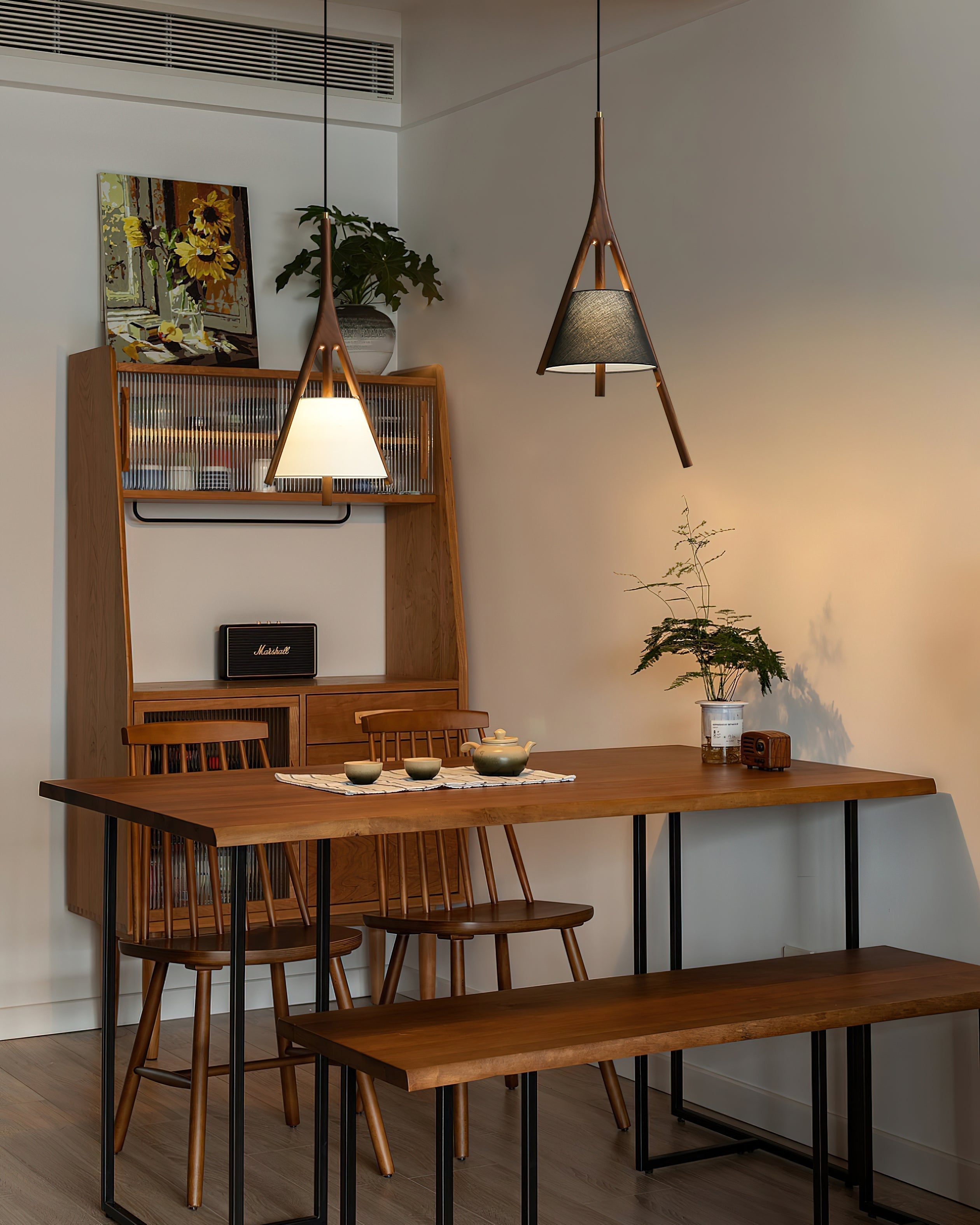 Zovenarae Triangular Wood Pendant Light - Blowlighting