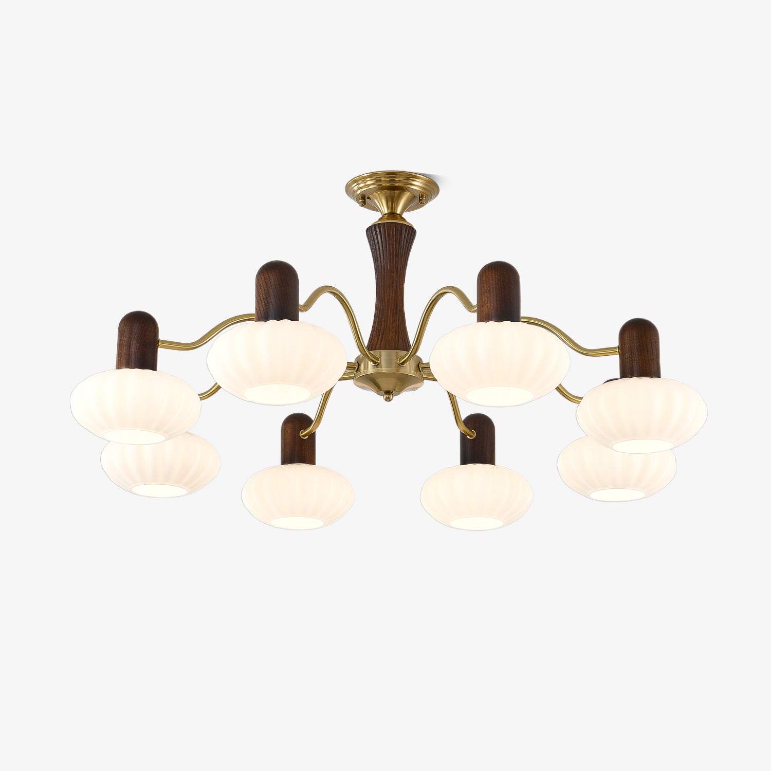 Aurora Chandelier Walnut Embrace White Finish - Blowlighting