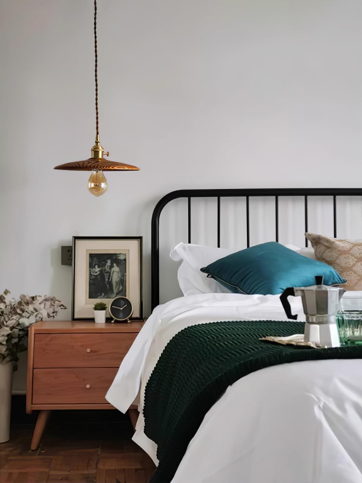 Walnut Conical Pendant Light - Blowlighting