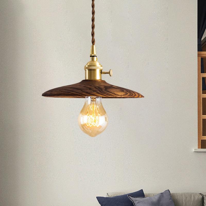 Walnut Conical Pendant Light - Blowlighting