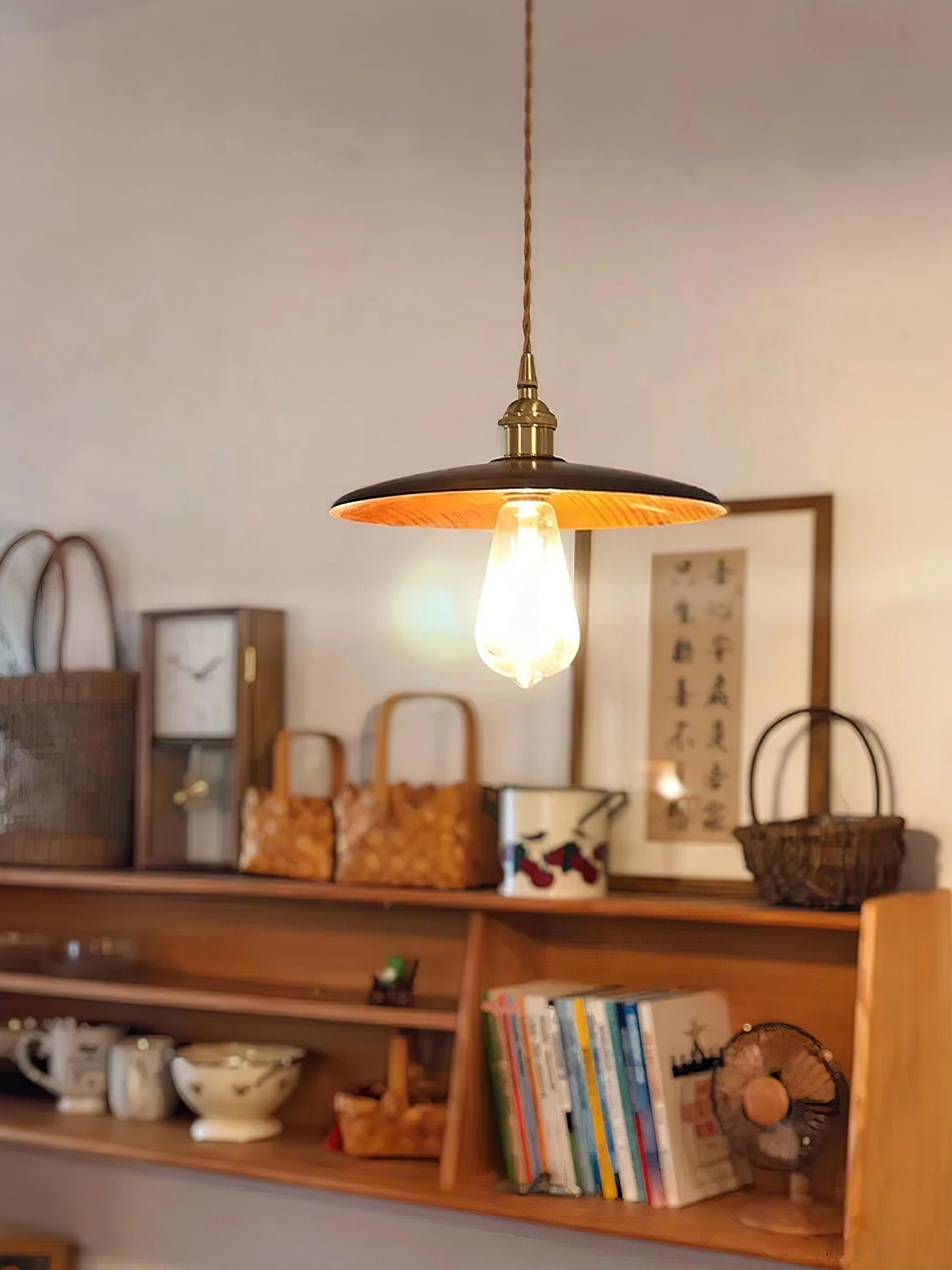 Walnut Conical Pendant Light - Blowlighting