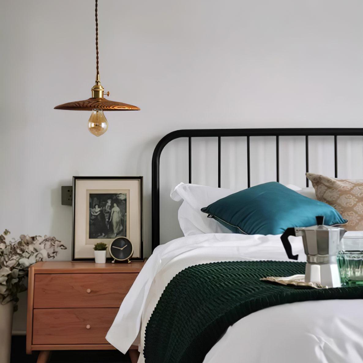 Walnut Conical Pendant Light - Blowlighting