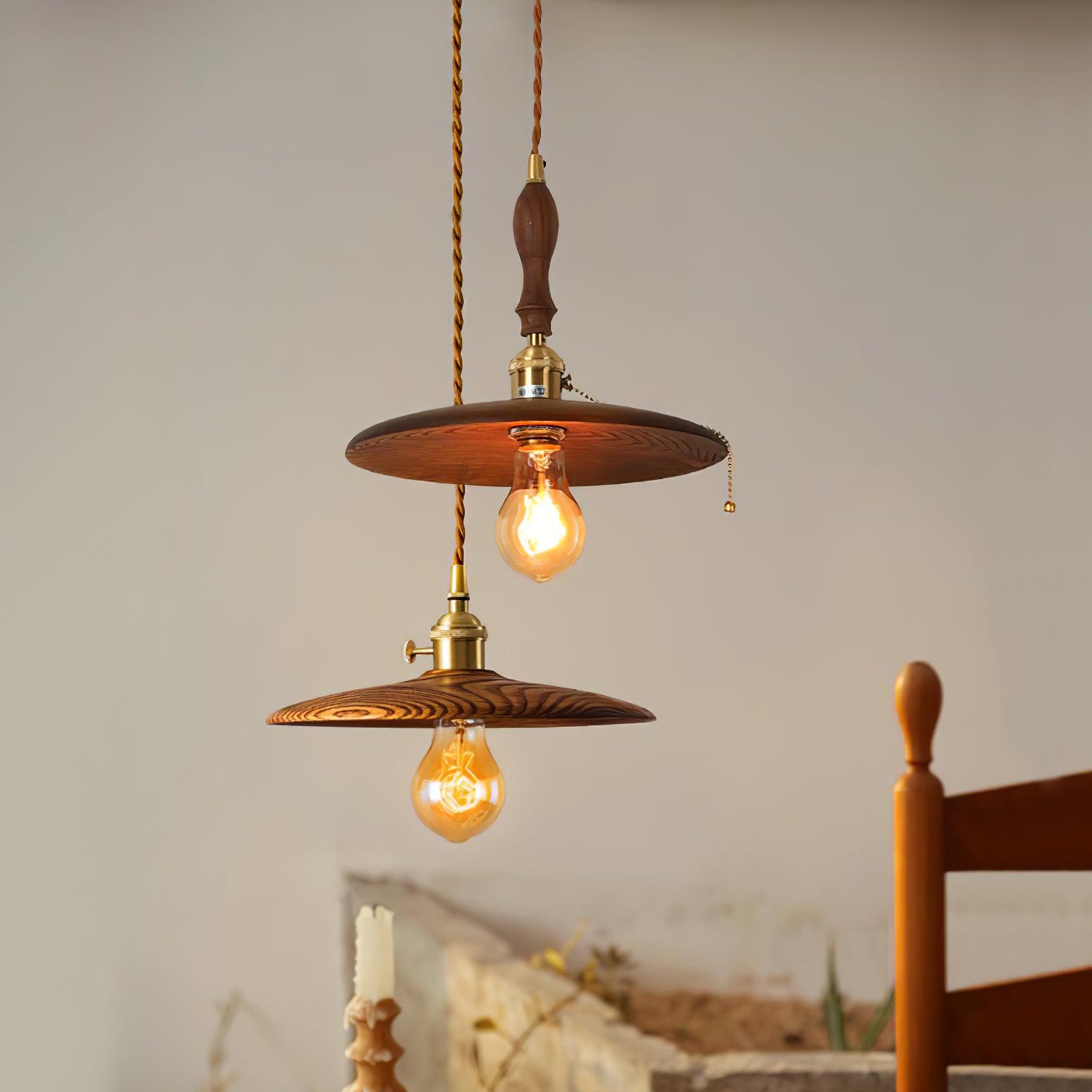 Walnut Conical Pendant Light - Blowlighting