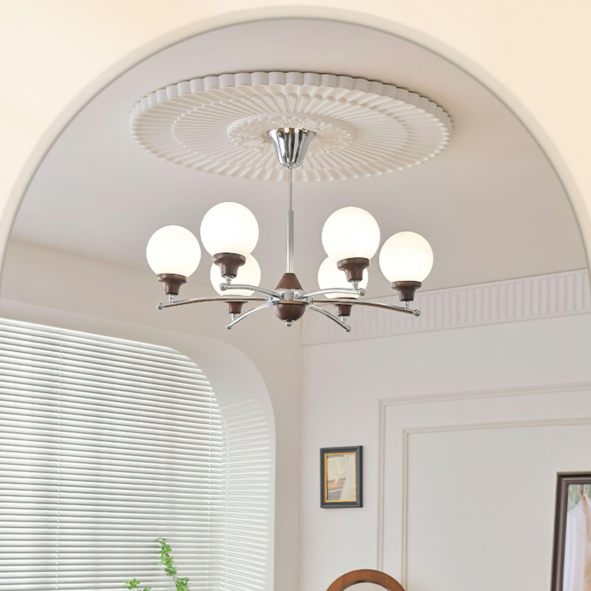 Walnut Glass Ball Chandelier - Blowlighting