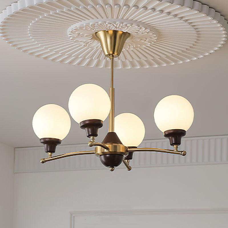 Walnut Glass Ball Chandelier - Blowlighting