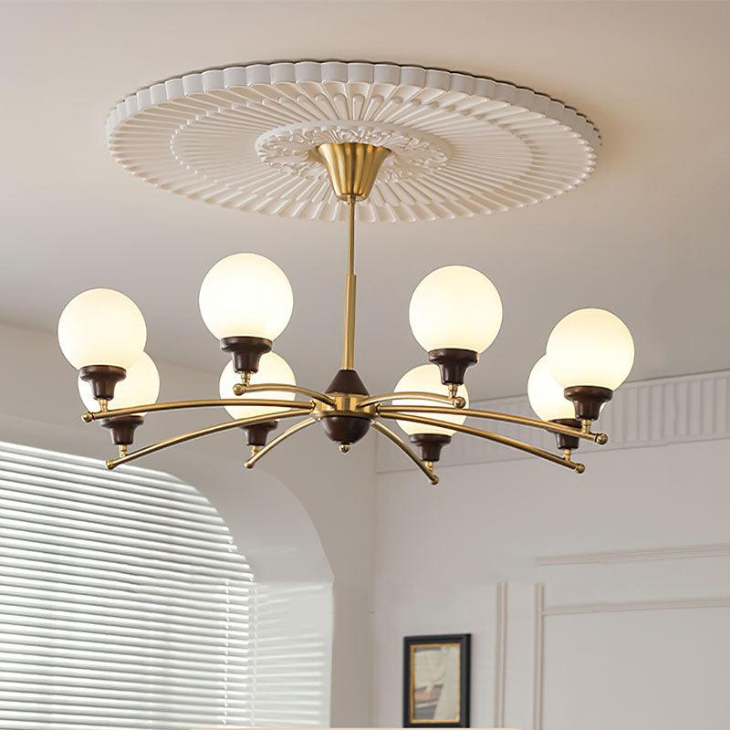 Walnut Glass Ball Chandelier - Blowlighting