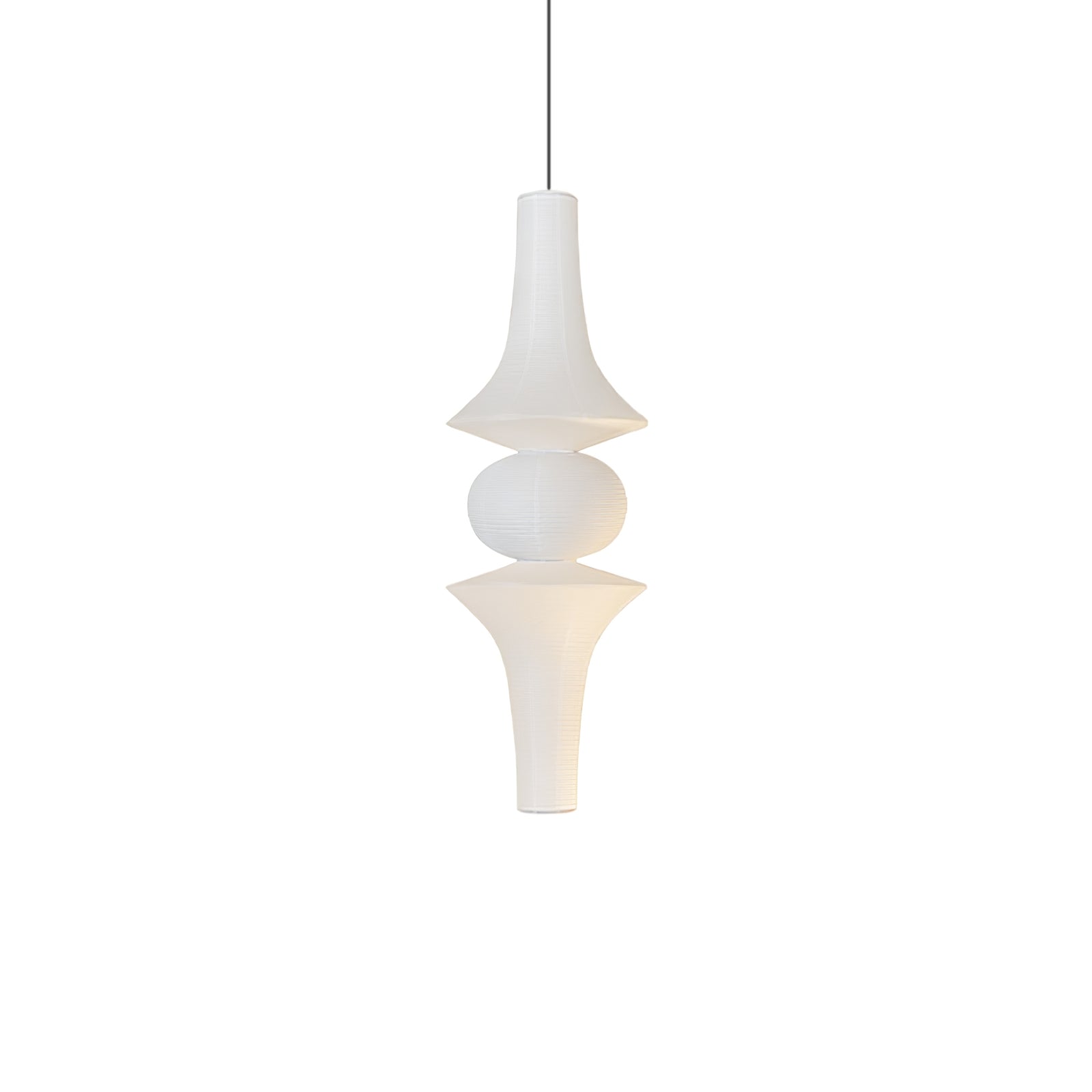 Ritta Lampada a Sospensione Verticale Scultorea in Carta