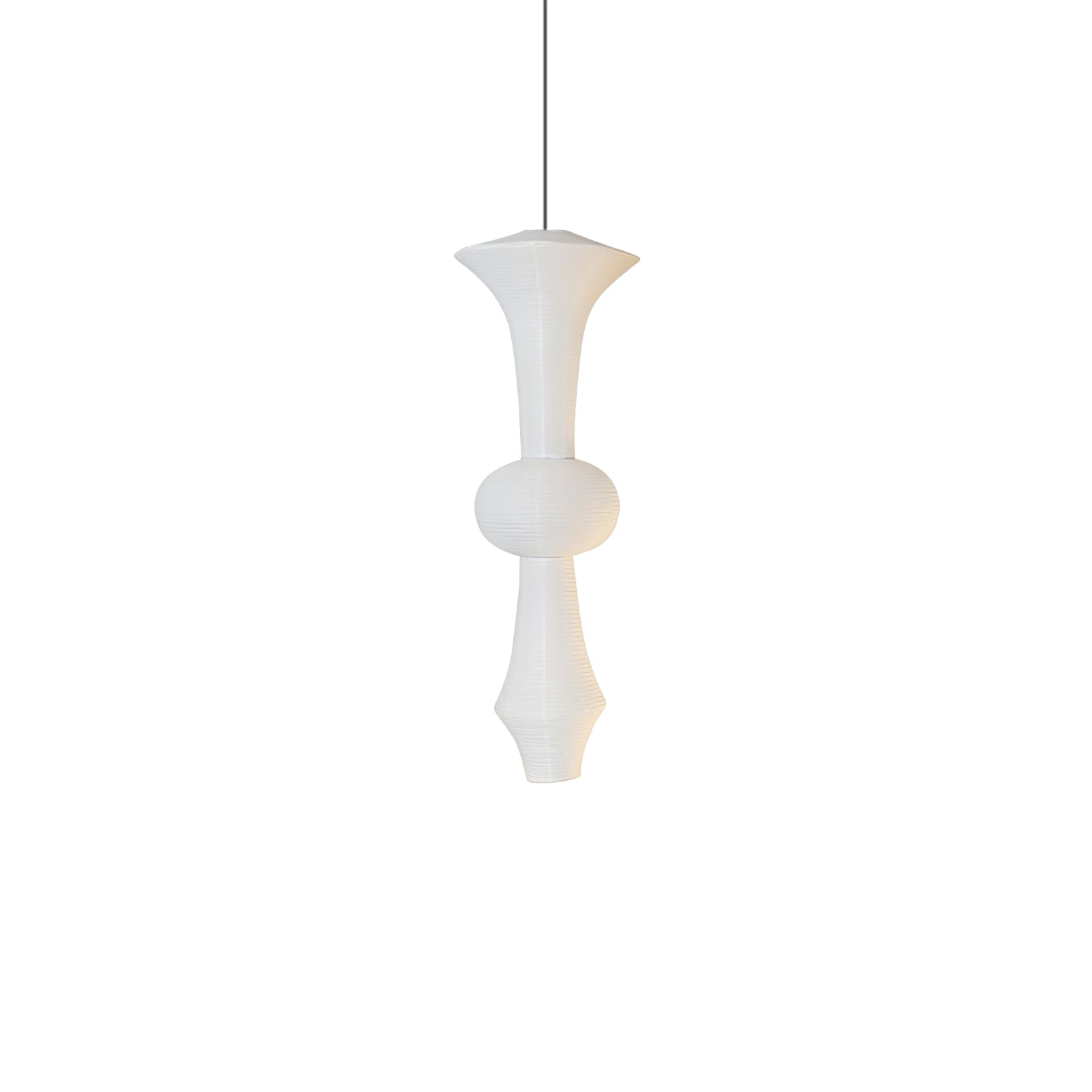 Ritta Lampada a Sospensione Verticale Scultorea in Carta